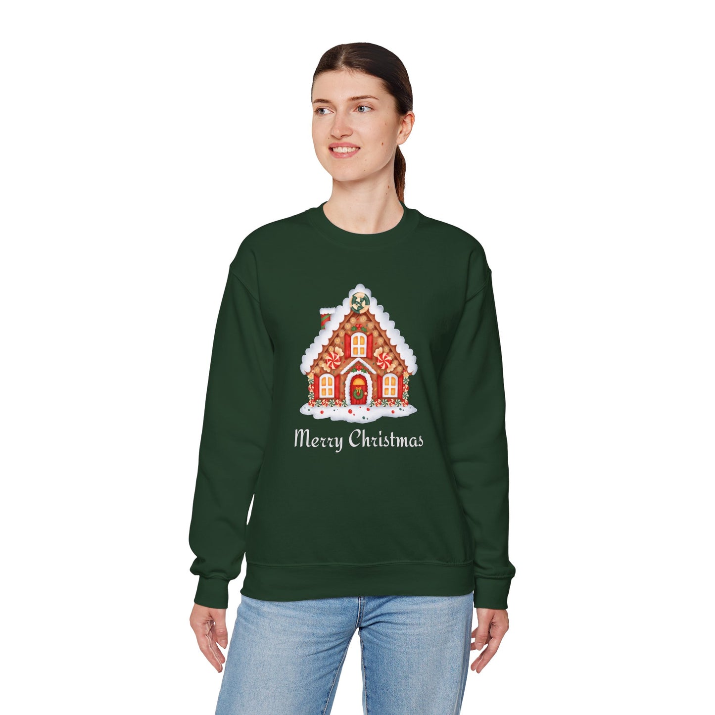 Christmas Gingerbread House 🎄🍬✨ Unisex Heavy Blend Crewneck Sweatshirt