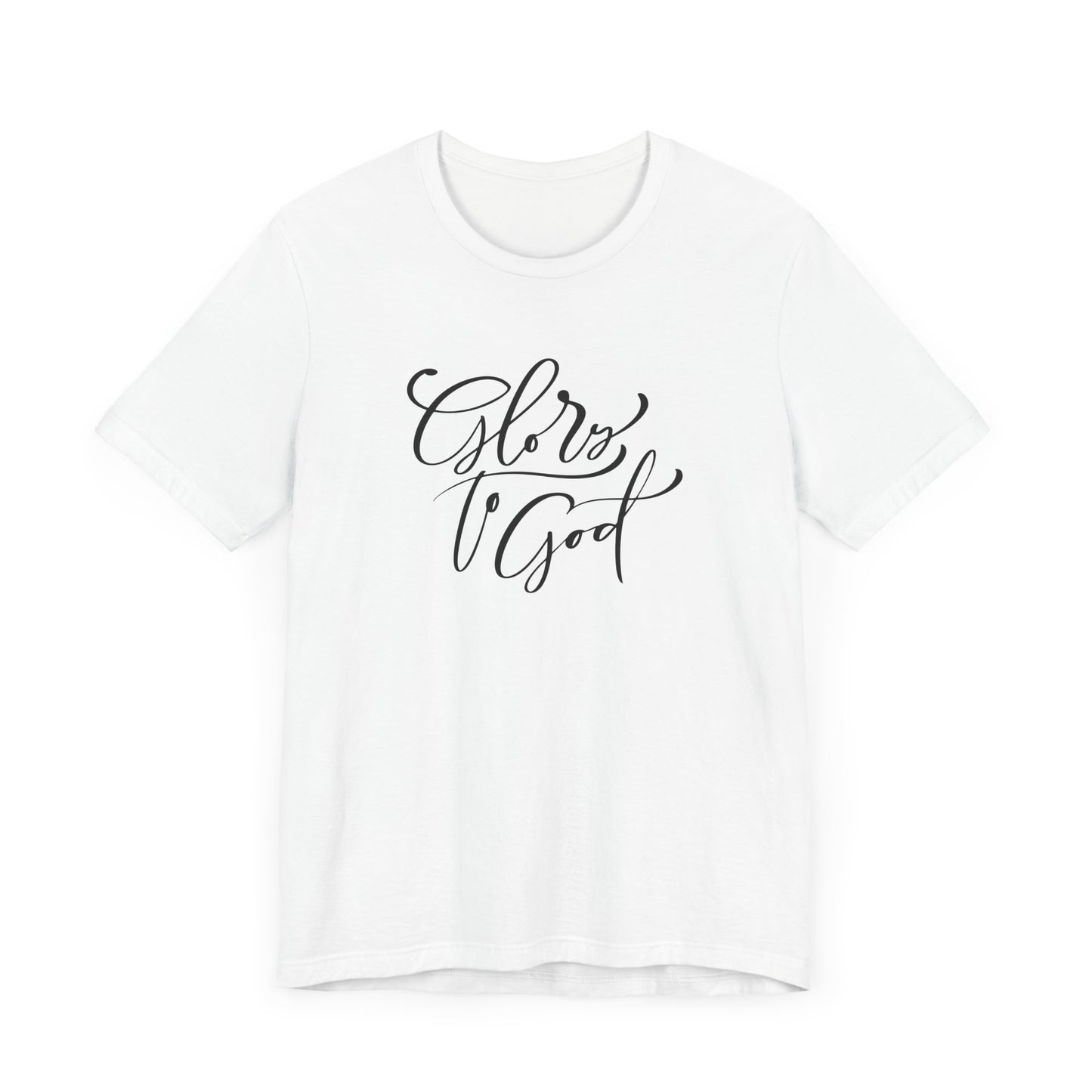 Unisex Jersey Short Sleeve Tee "Glory to God" Inspirational Brush Script