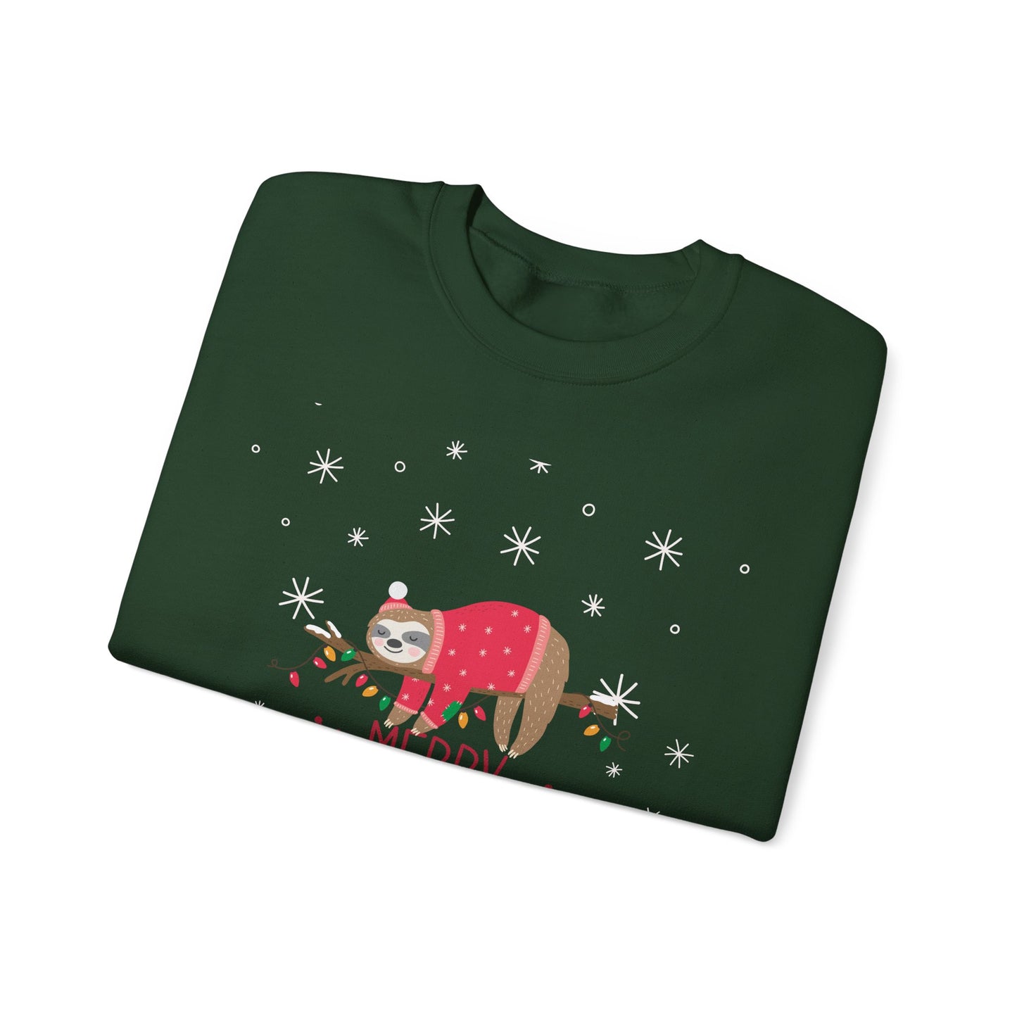 Merry Christmas Sloth 🎄🦥✨ Unisex Heavy Blend Crewneck Sweatshirt