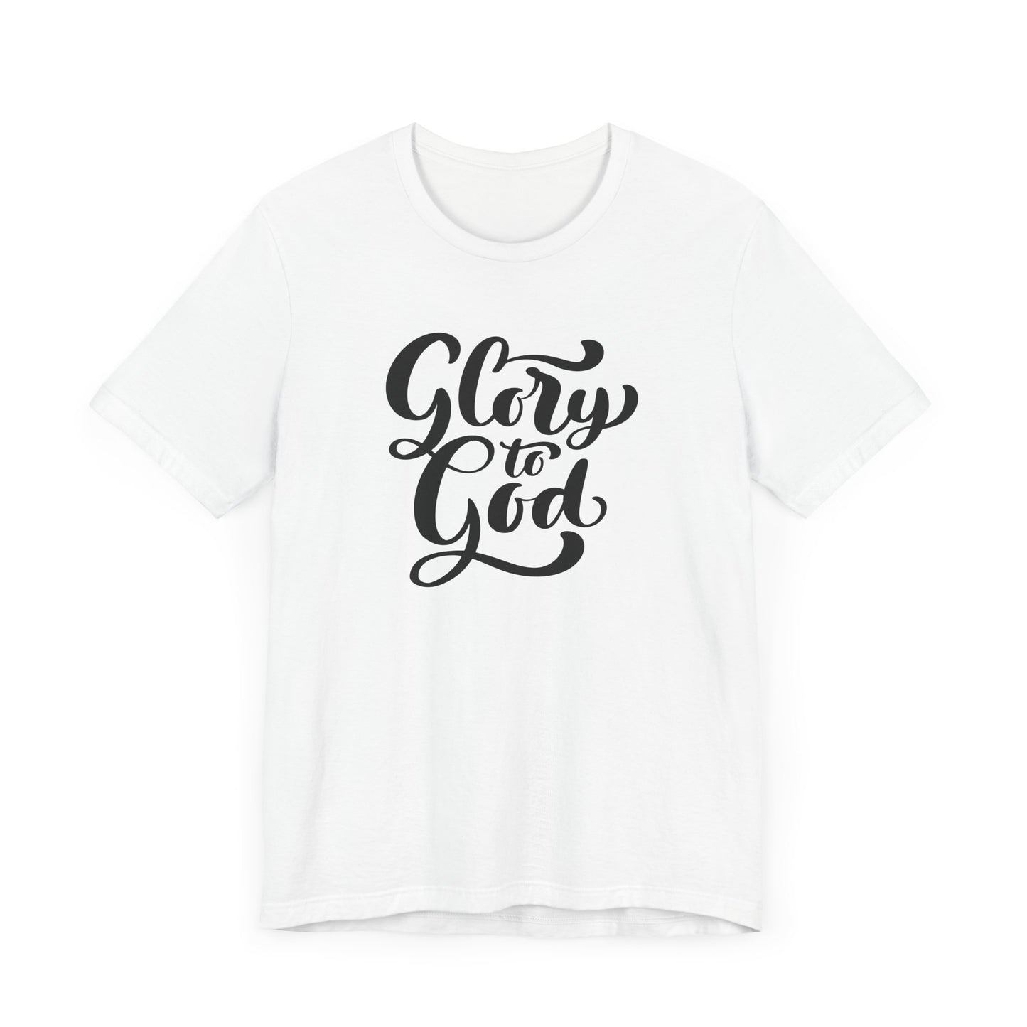 Unisex Jersey Short Sleeve Tee "Glory to God" Inspirational Brush Script