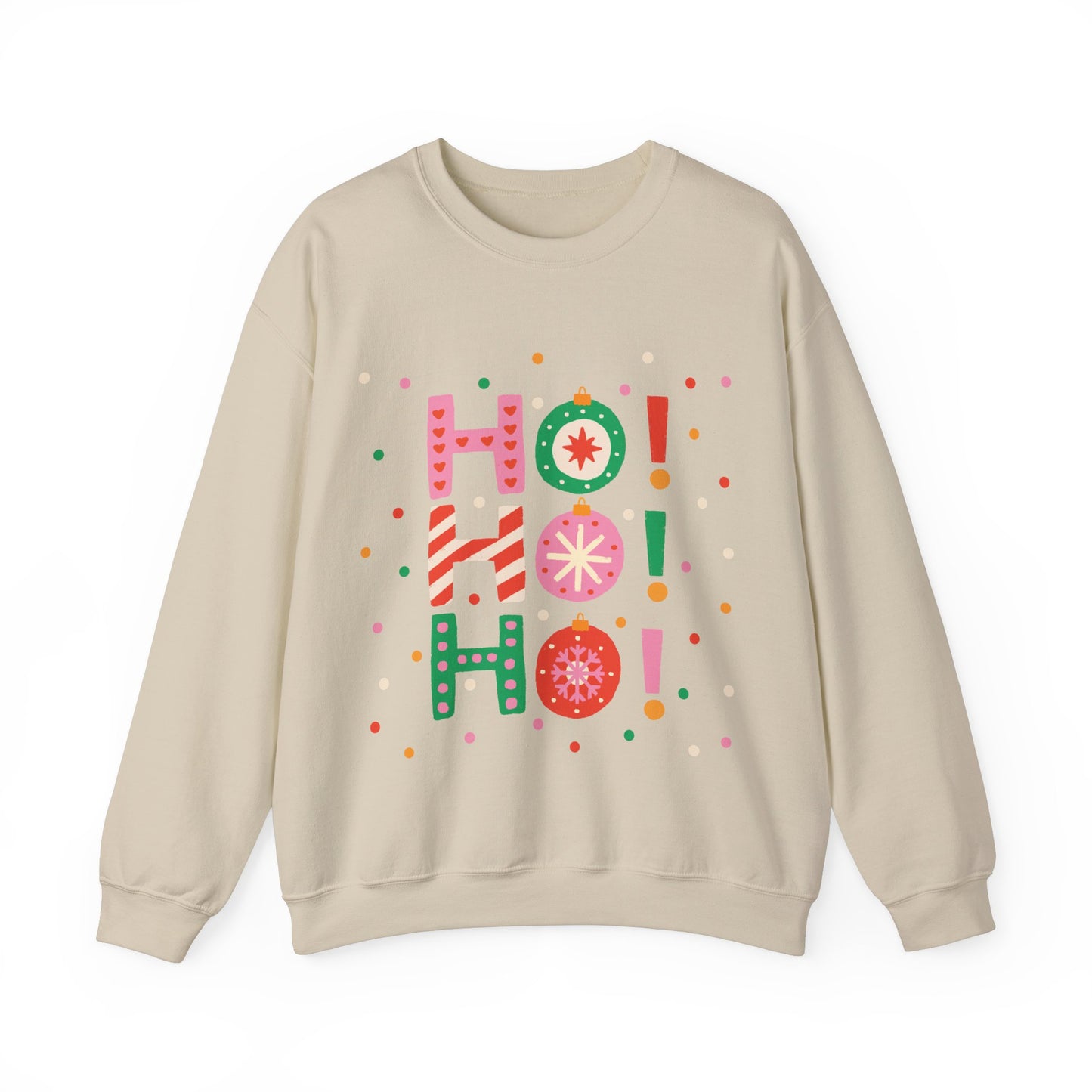 Unisex Heavy Blend Crewneck Sweatshirt Colorful Ho Ho Ho version 2 🎅✨