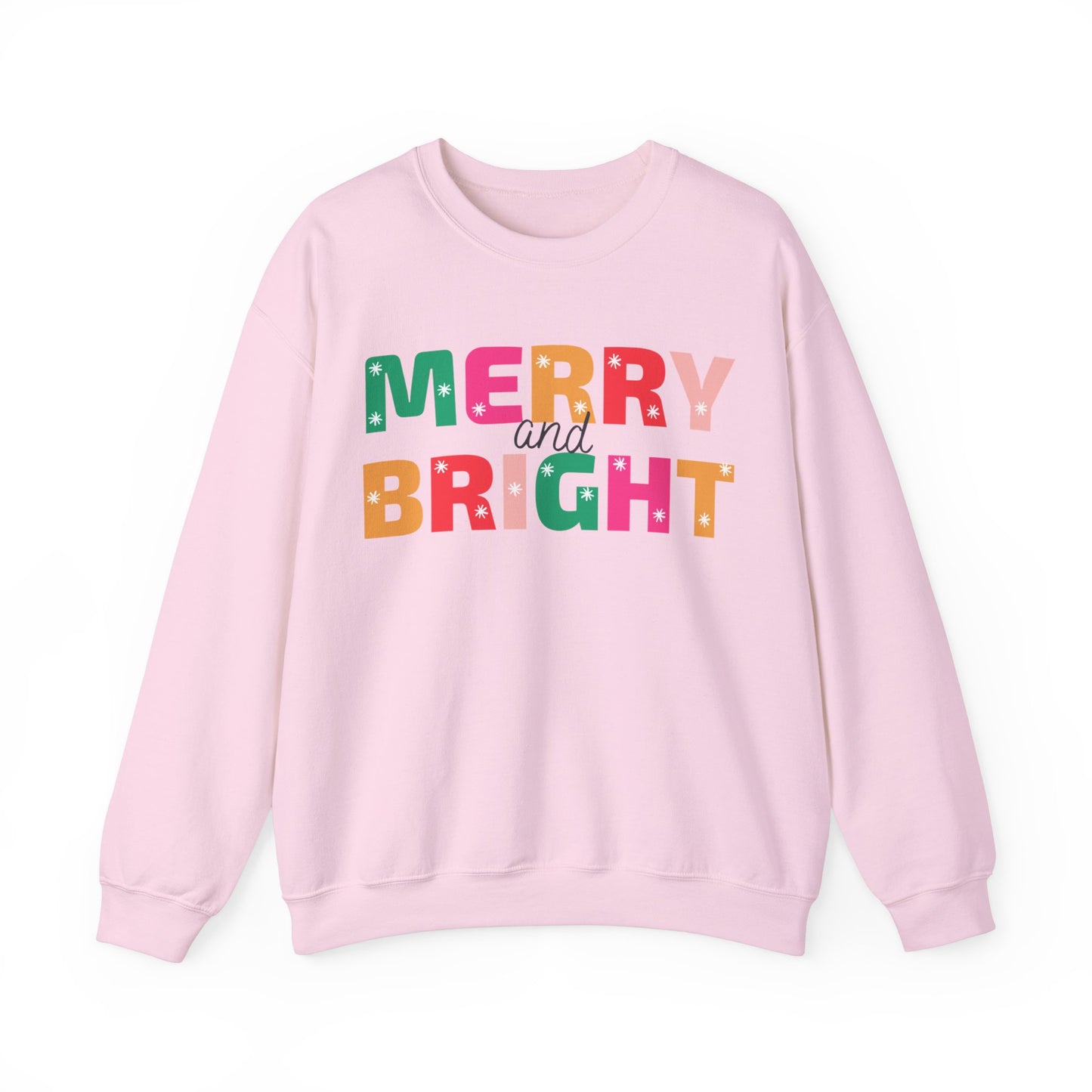 Unisex Heavy Blend Crewneck Sweatshirt Colorful Merry and Bright 🎄✨🌈