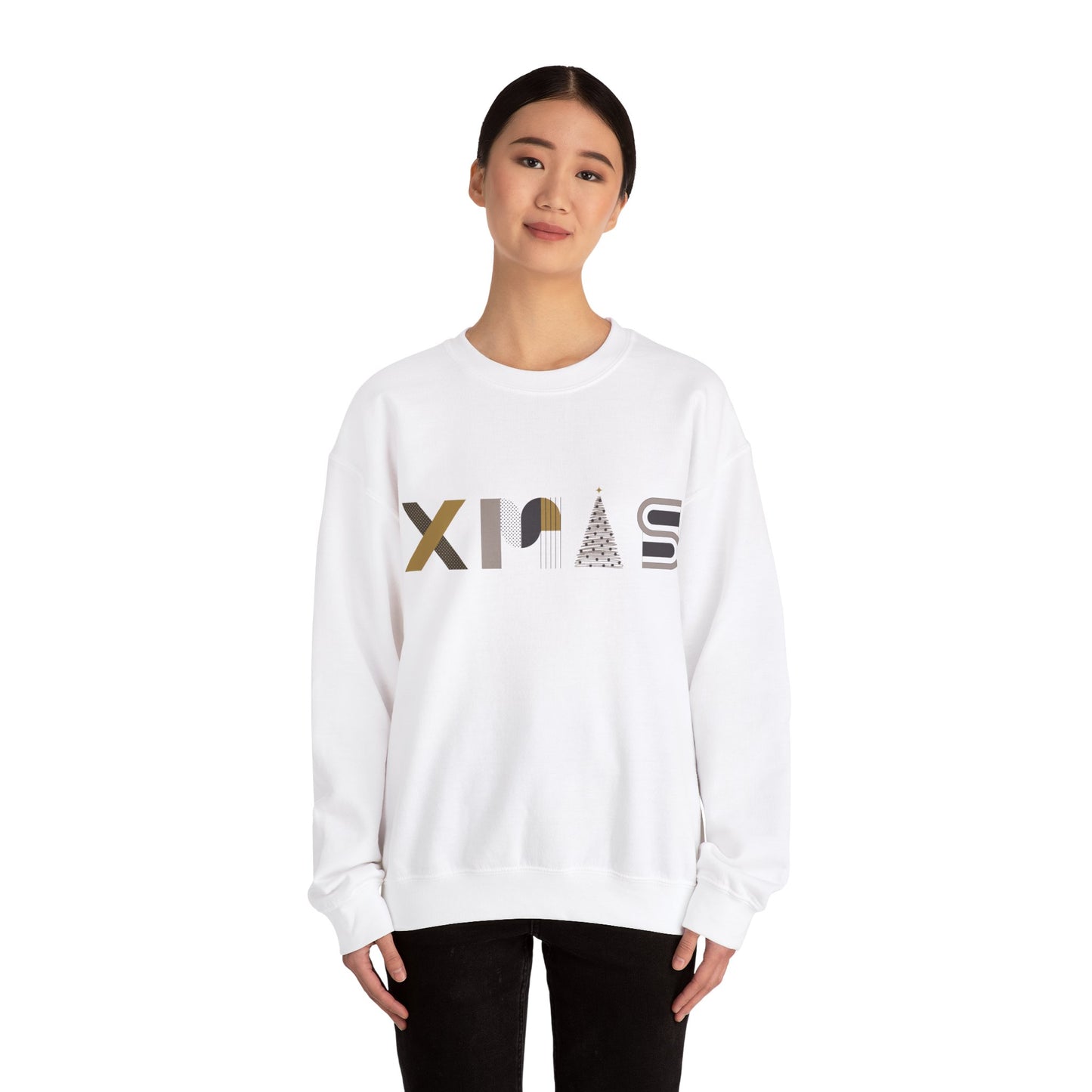 Unisex Heavy Blend Crewneck Sweatshirt Stylish XMAS Typography 🎄✨