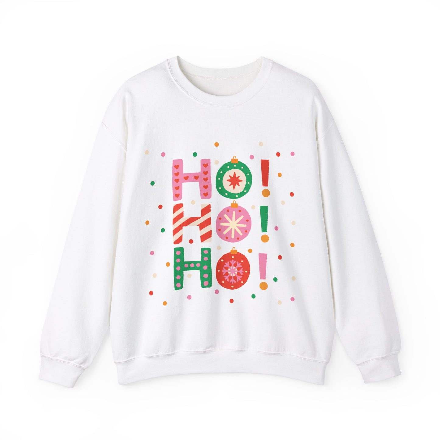 Unisex Heavy Blend Crewneck Sweatshirt Colorful Ho Ho Ho version 2 🎅✨