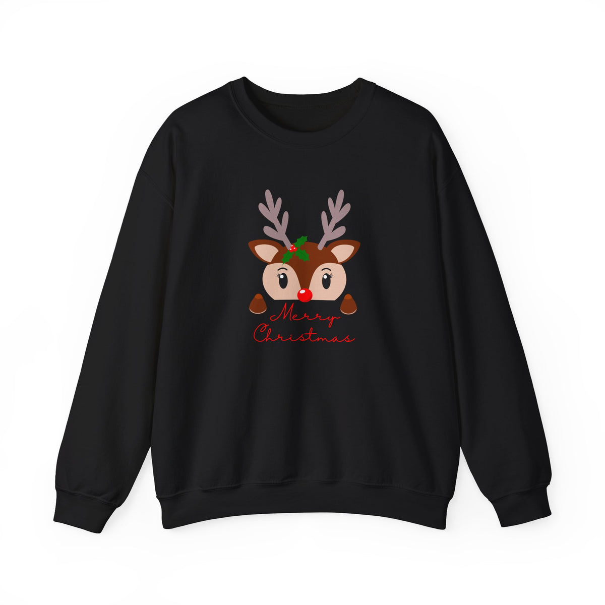 Unisex Heavy Blend Crewneck Sweatshirt Adorable Baby Deer Merry Christmas 🎄🦌✨