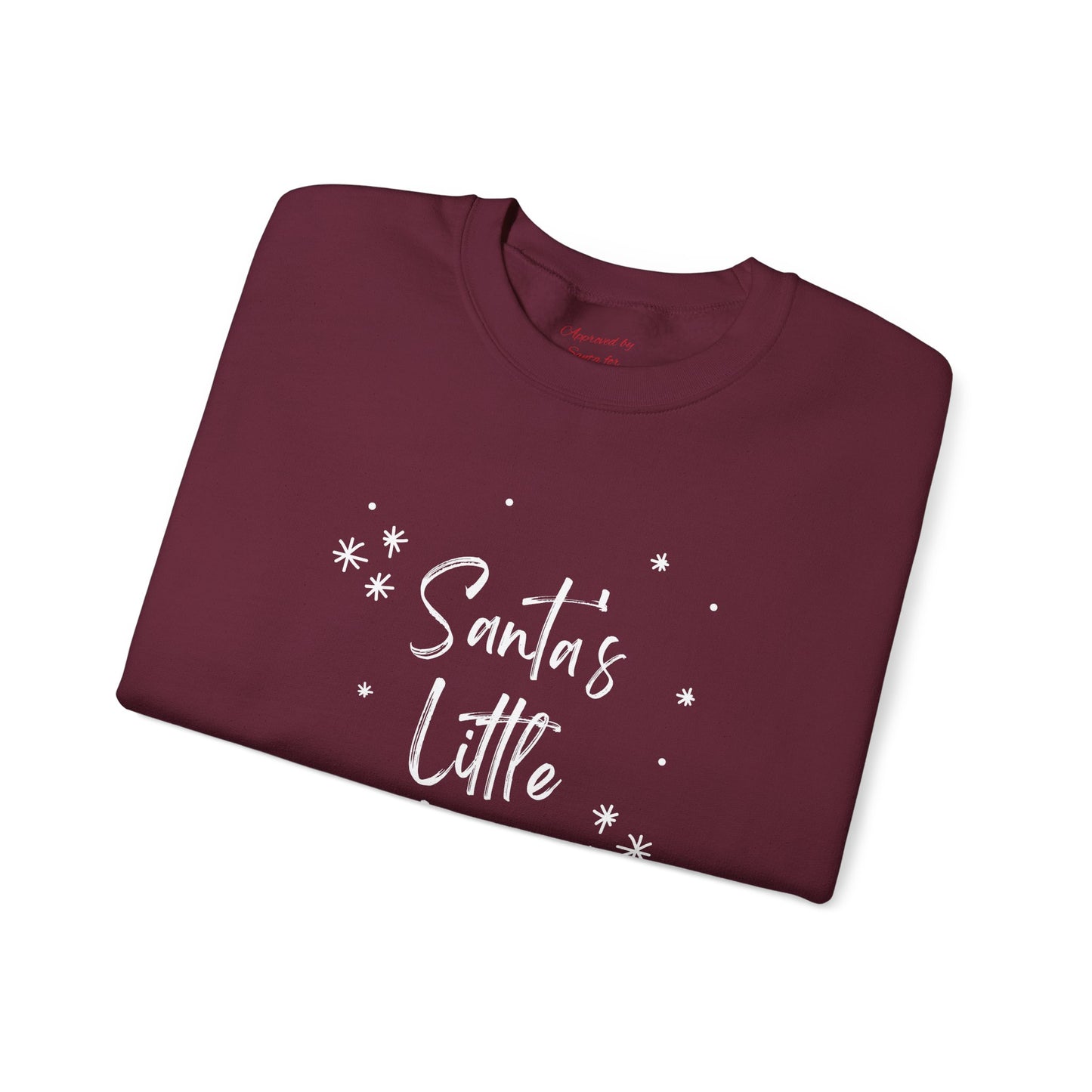 Unisex Heavy Blend Crewneck Sweatshirt Santa's Little Helper with Snowflakes 🎅❄️✨