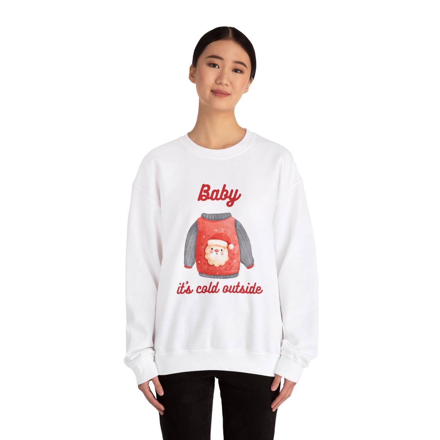 Unisex Heavy Blend Crewneck Sweatshirt Baby It's Cold Outside Santa 🎅🎄❄️❤️