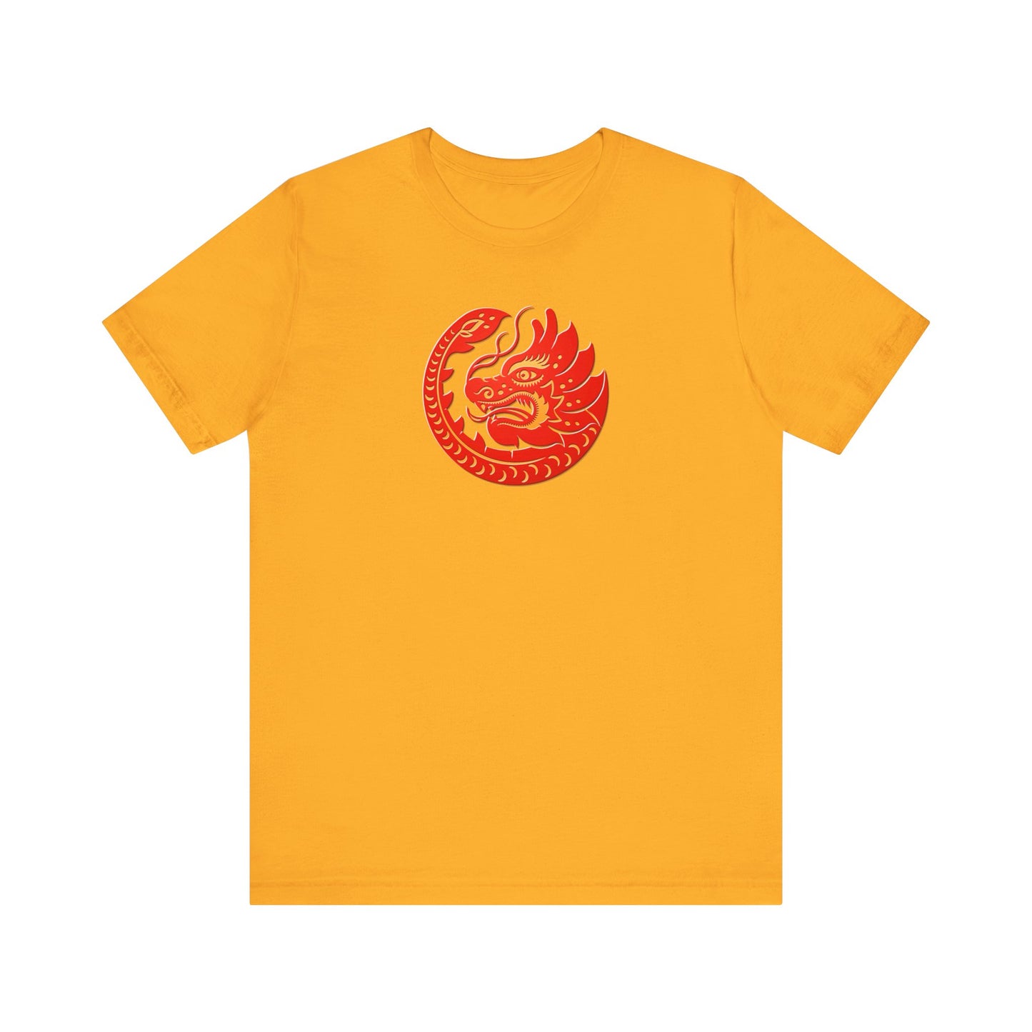 Unisex Jersey Short Sleeve Tee Dragon Magic Chinese New Year Red & Yellow