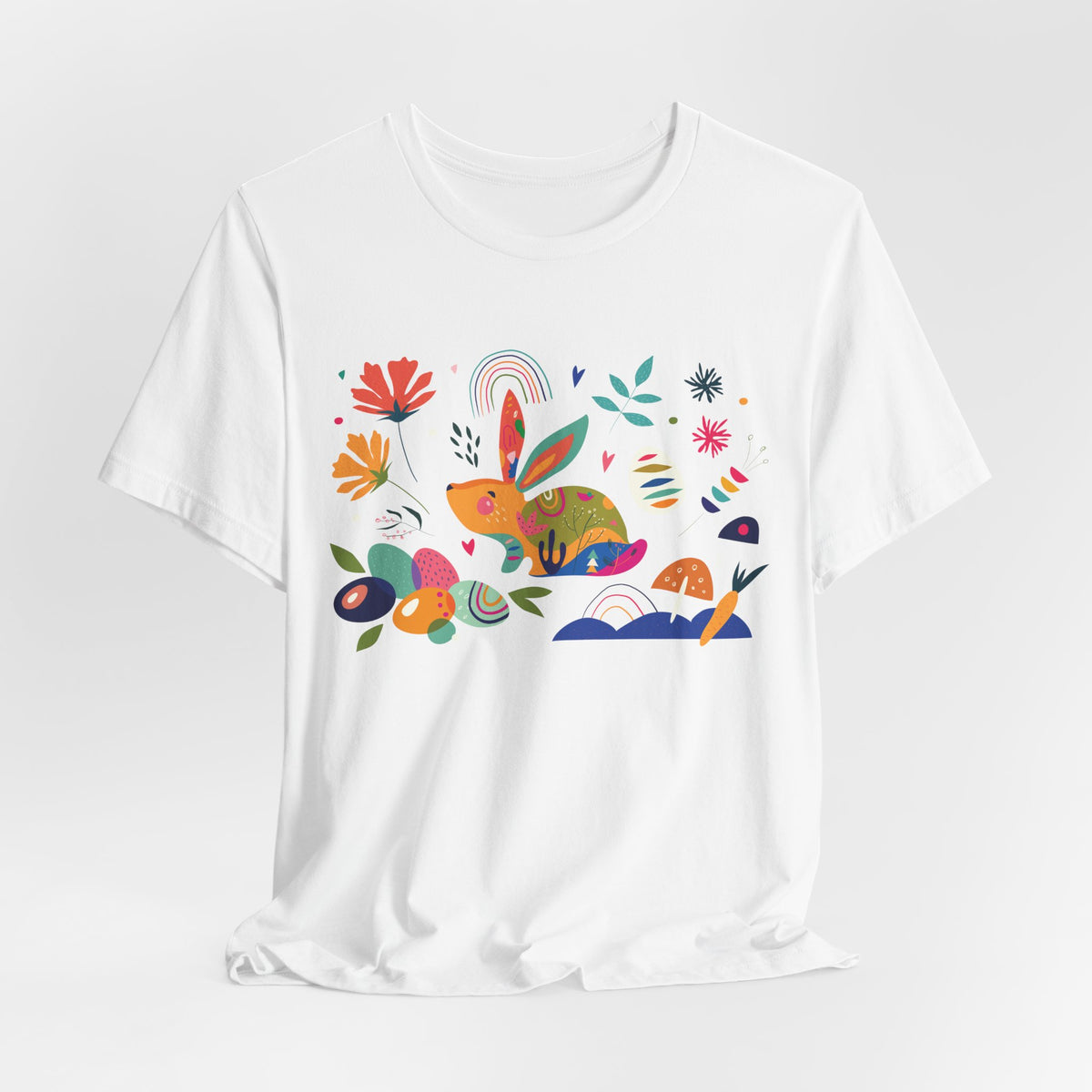 Hoppy Easter Colorful Boho Spring Collage Unisex Jersey Short Sleeve Tee