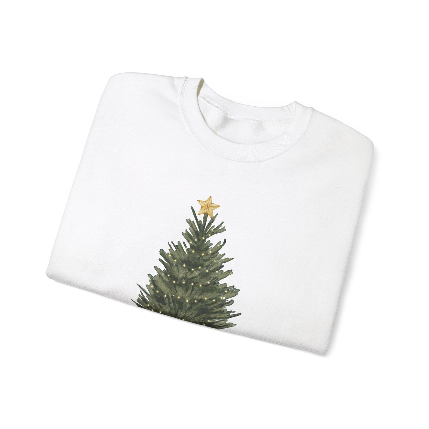 Unisex Heavy Blend Crewneck Sweatshirt Elegant Pine Christmas Tree 🎄⭐️✨