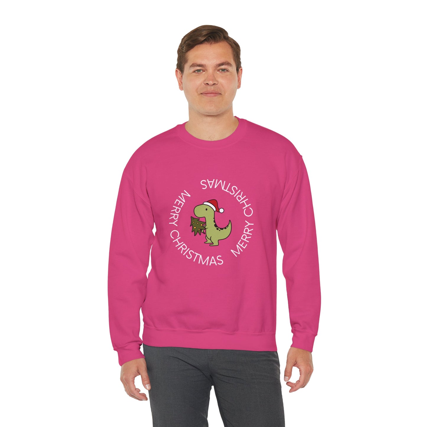 Dino-Merry Christmas 🎄🦖🎅 Unisex Heavy Blend Crewneck Sweatshirt
