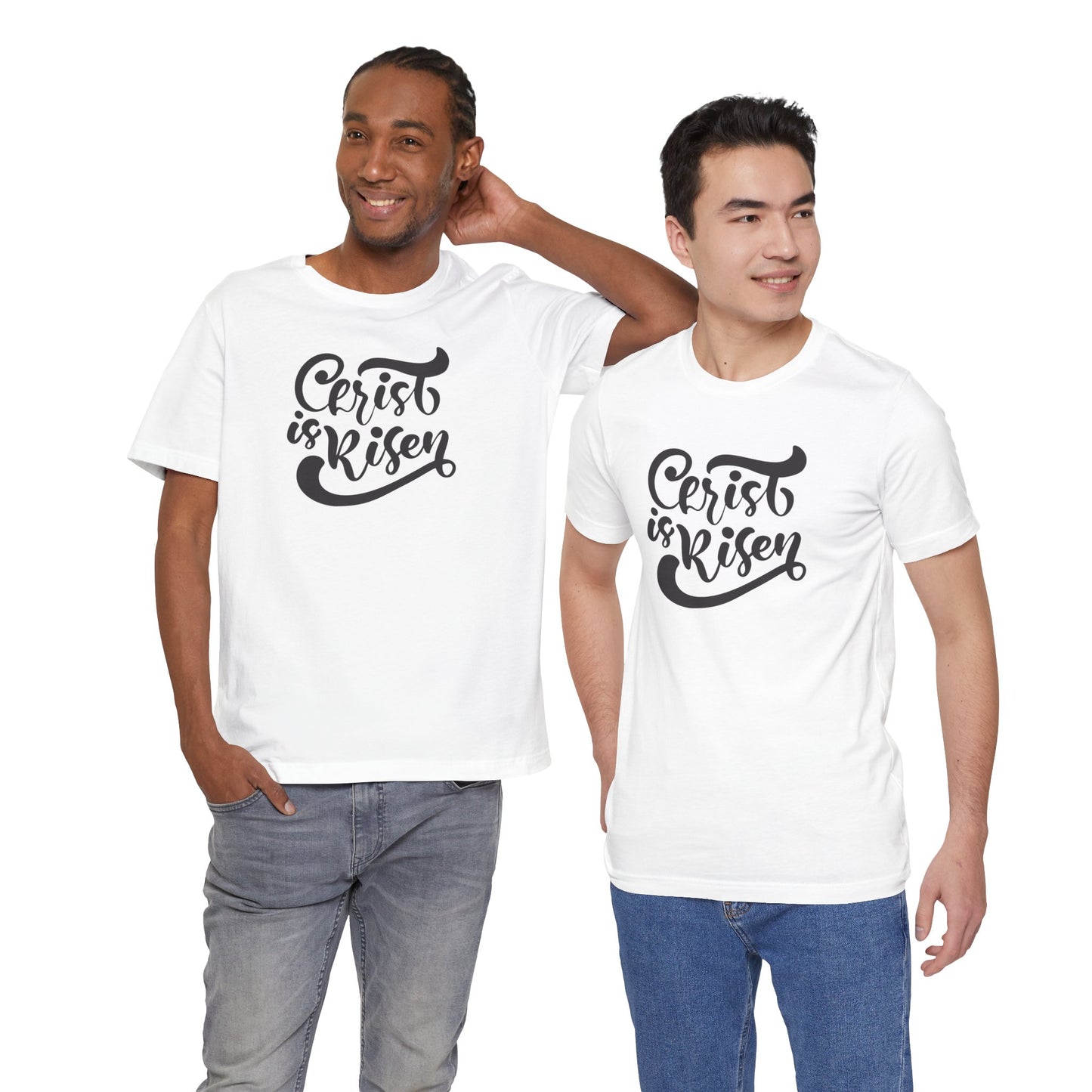 Christ is Risen Black Print Unisex Jersey Short Sleeve Tee