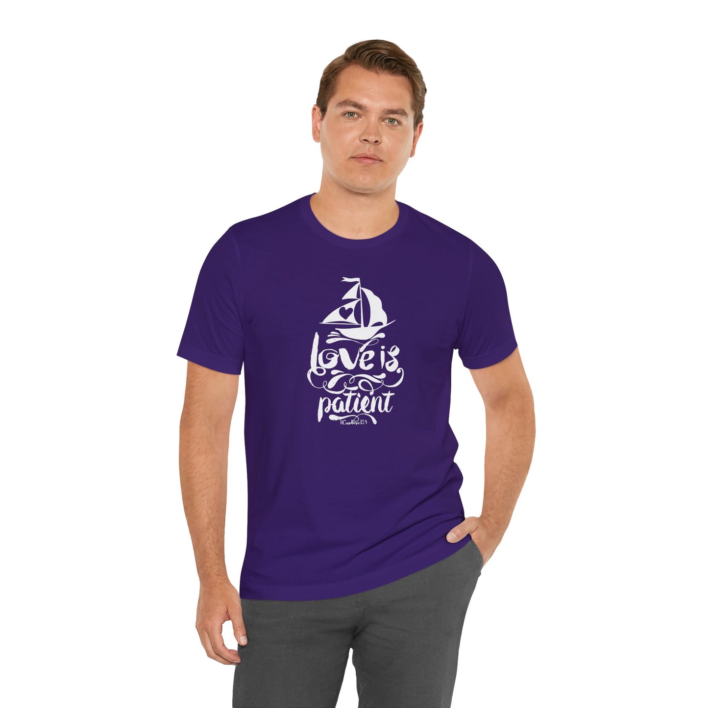 Love Is Patient Corinthians 13:4 Unisex Jersey Short Sleeve Tee