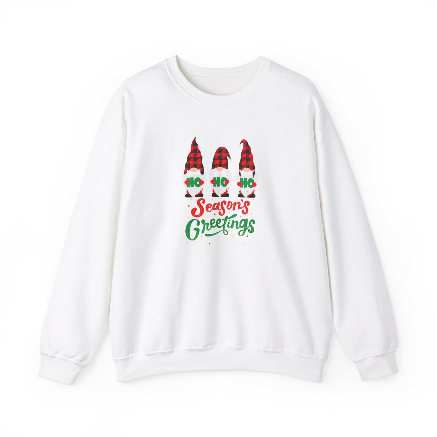 Unisex Heavy Blend Crewneck Sweatshirt Season's Greetings with Santa's Dwarves 🎅🎄✨