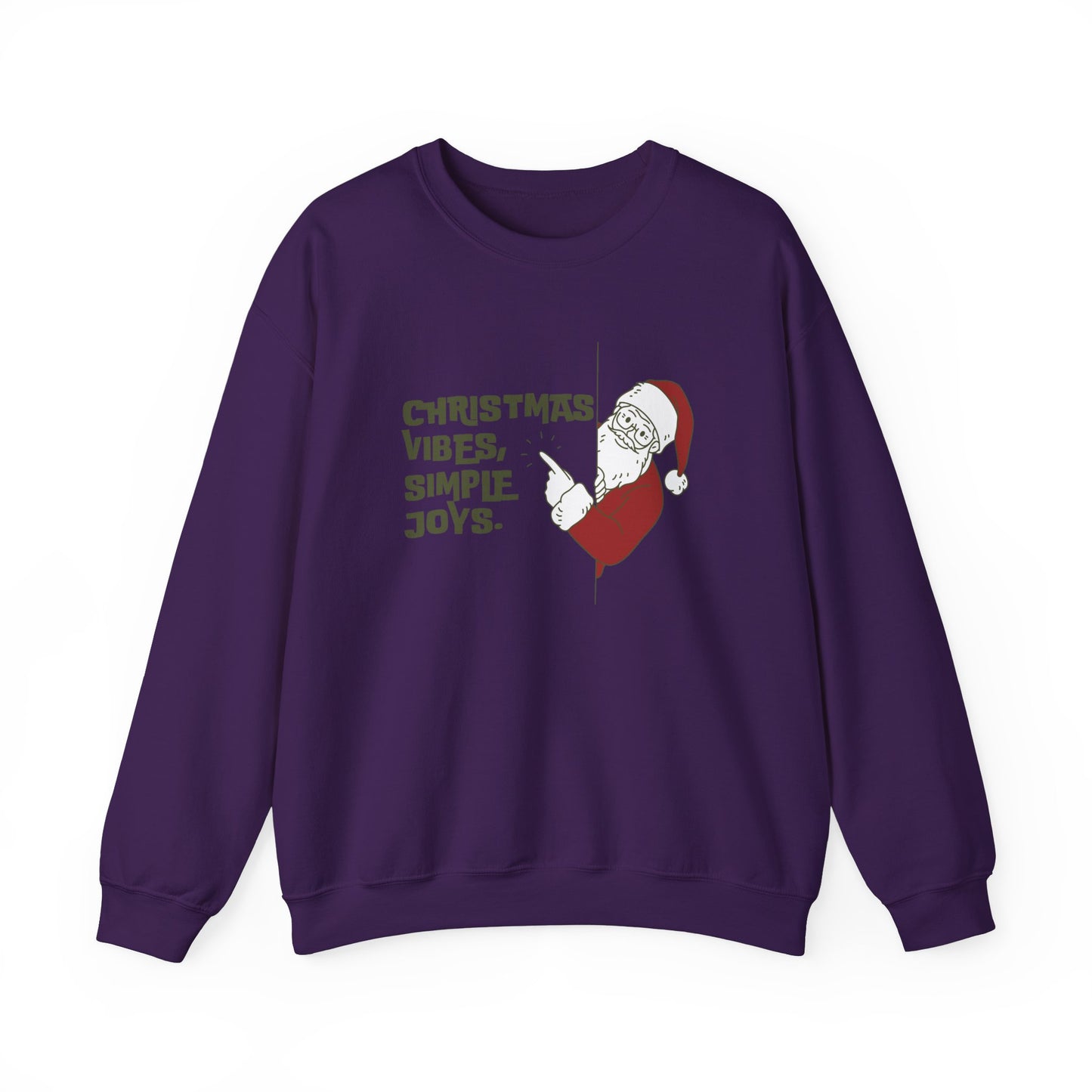 Unisex Heavy Blend Crewneck Sweatshirt Christmas Vibes Simple Joys with Santa 🎅✨