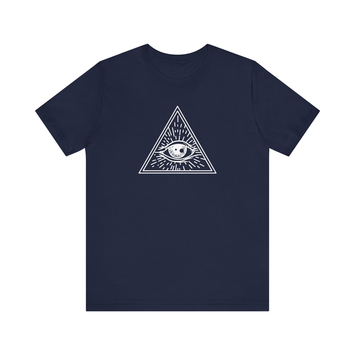 Unisex Jersey Short Sleeve Tee "Eye of Providence" All Seeing Eye White Print