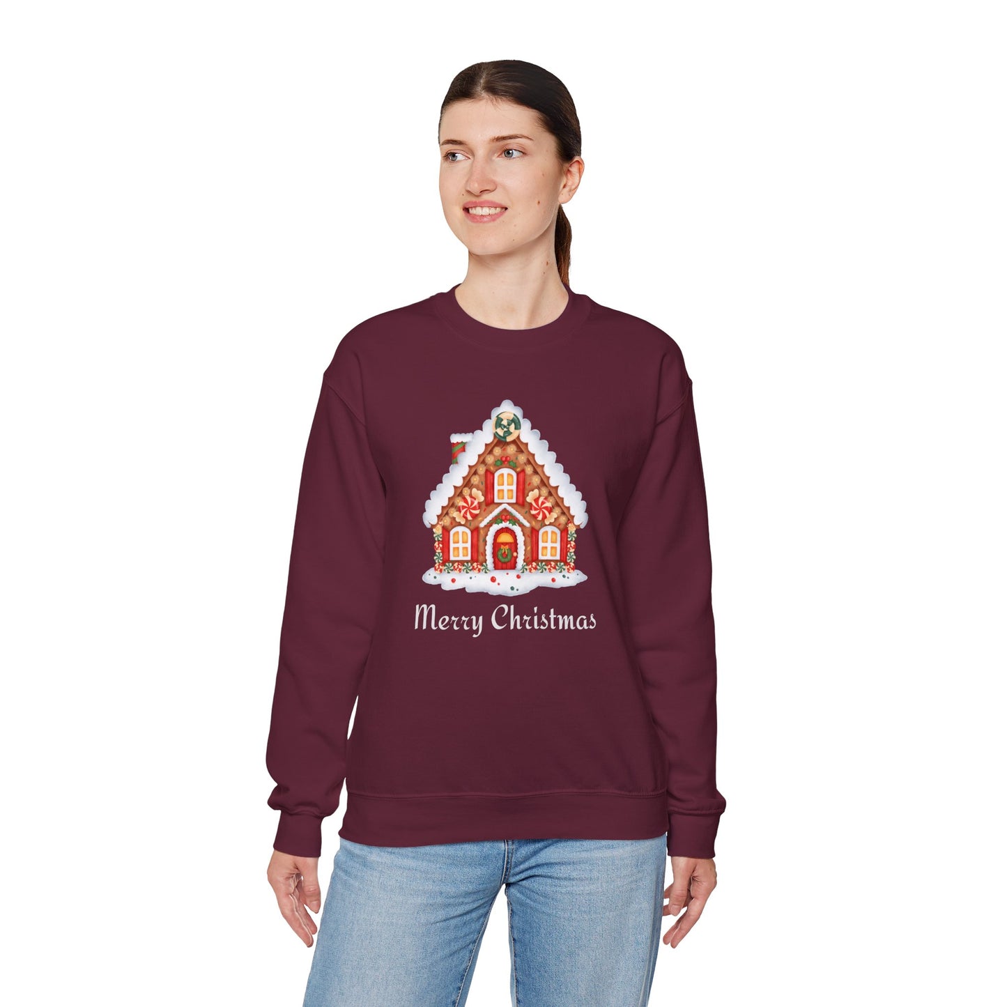 Christmas Gingerbread House 🎄🍬✨ Unisex Heavy Blend Crewneck Sweatshirt