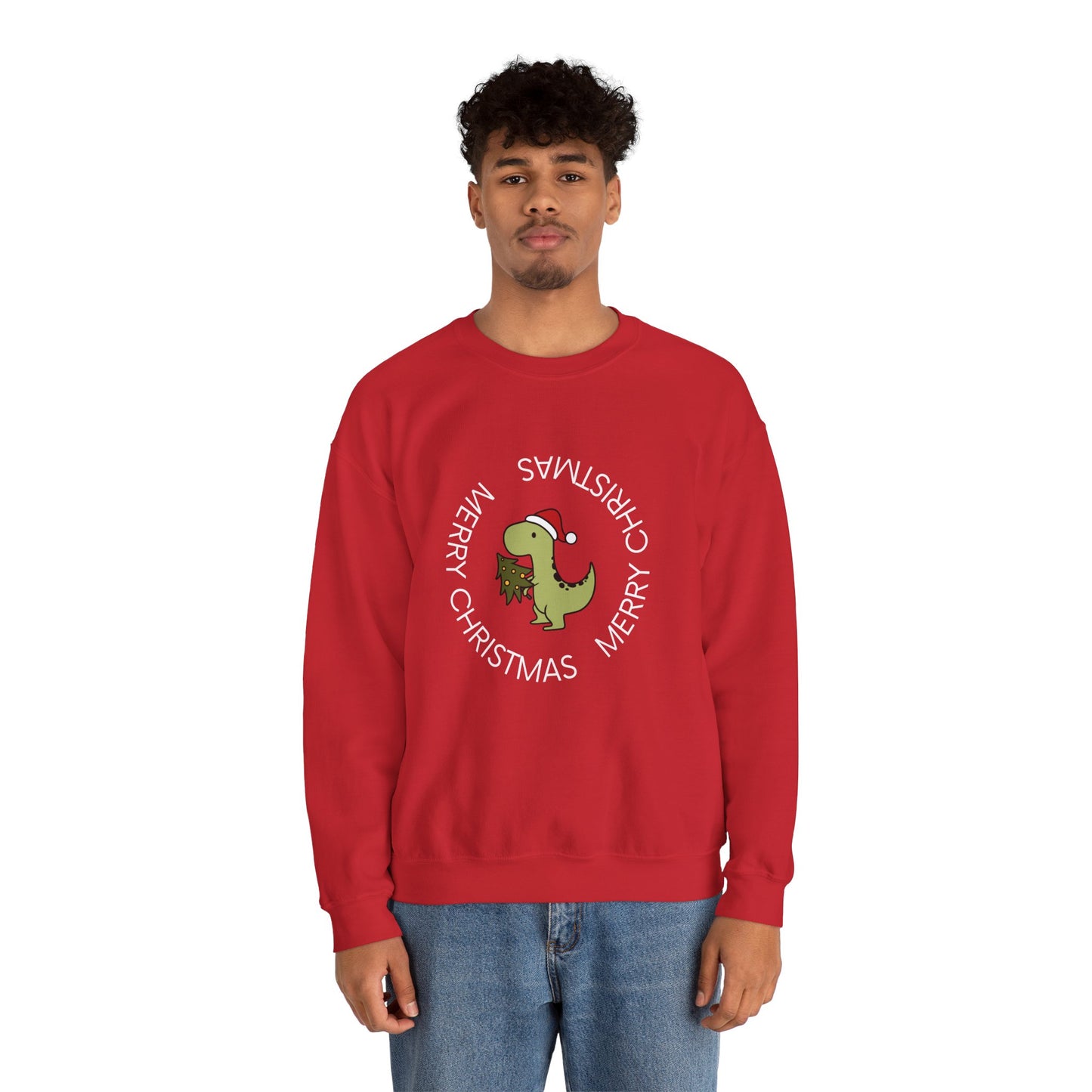 Dino-Merry Christmas 🎄🦖🎅 Unisex Heavy Blend Crewneck Sweatshirt