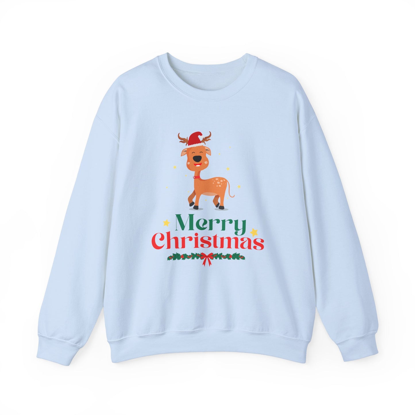 Unisex Heavy Blend Crewneck Sweatshirt Merry Christmas Reindeer 🎄🦌✨