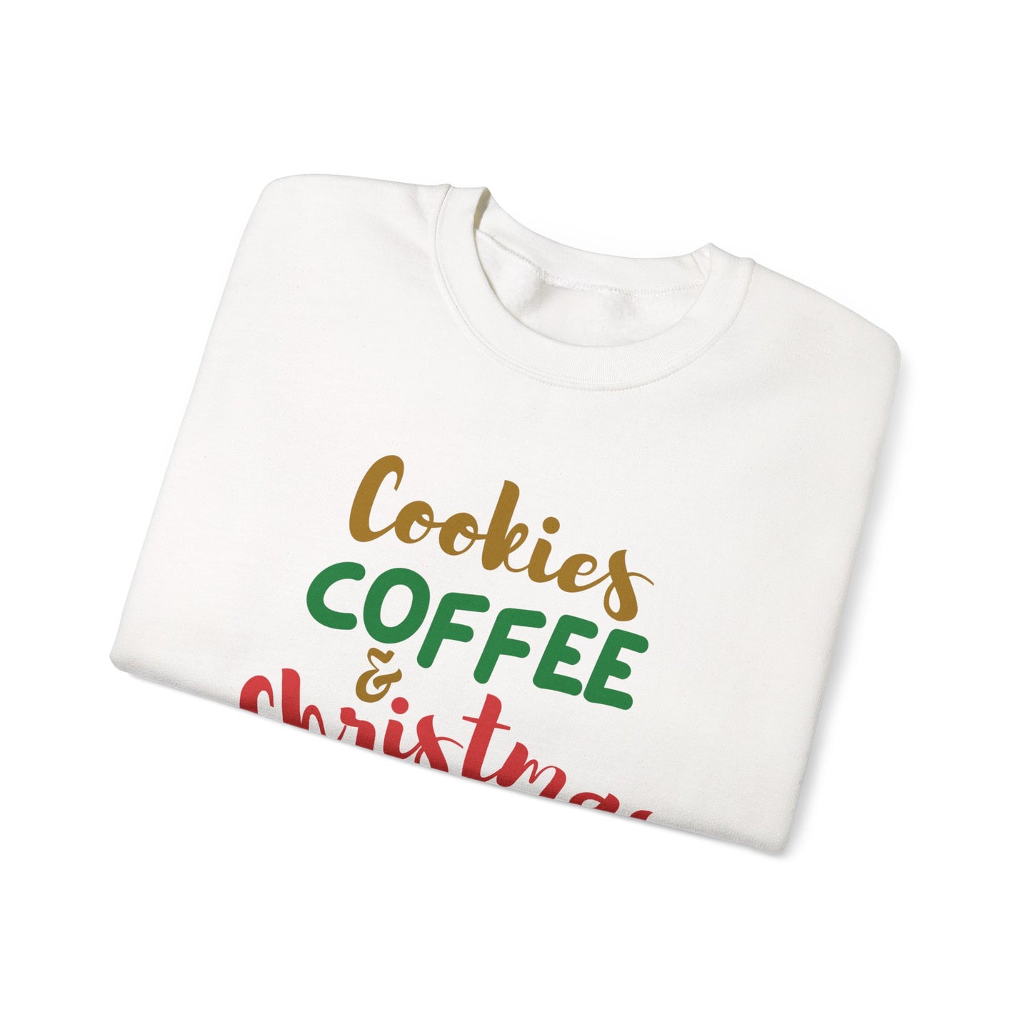 Cookies, Coffee & Christmas Cheer 🍪☕🎄 Unisex Heavy Blend Crewneck Sweatshirt