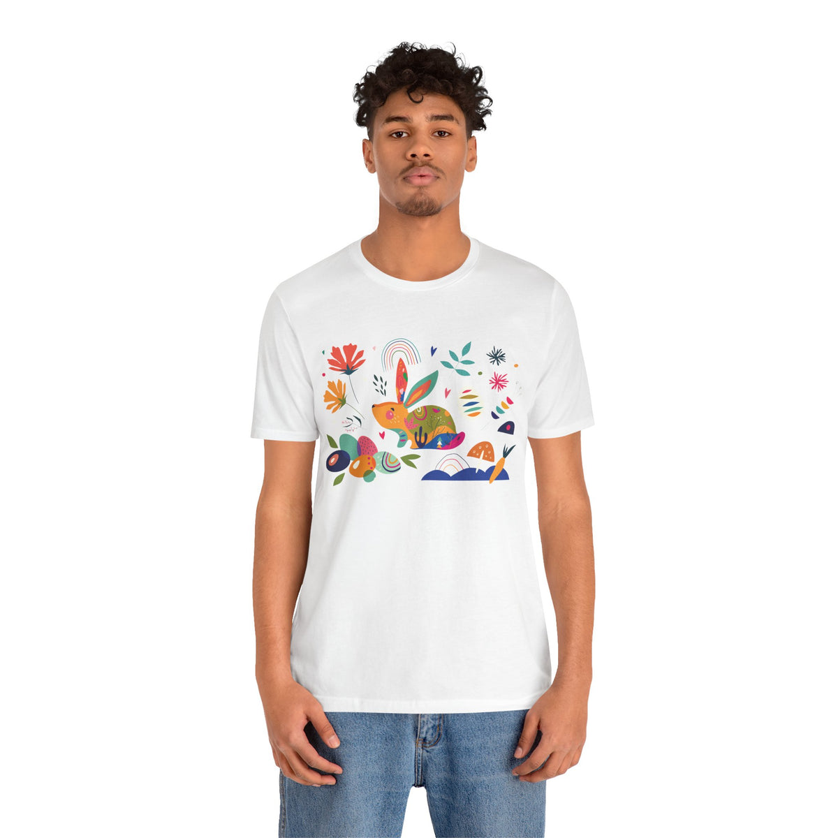 Hoppy Easter Colorful Boho Spring Collage Unisex Jersey Short Sleeve Tee