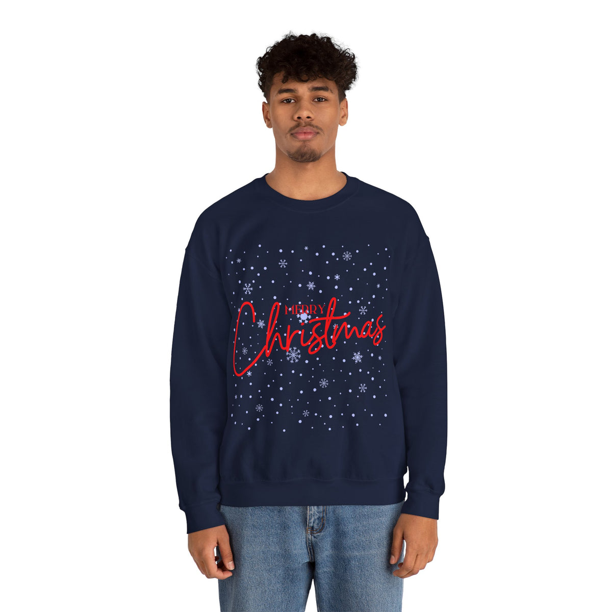 Merry Christmas Snowflakes ❄️🎄✨ Unisex Heavy Blend Crewneck Sweatshirt