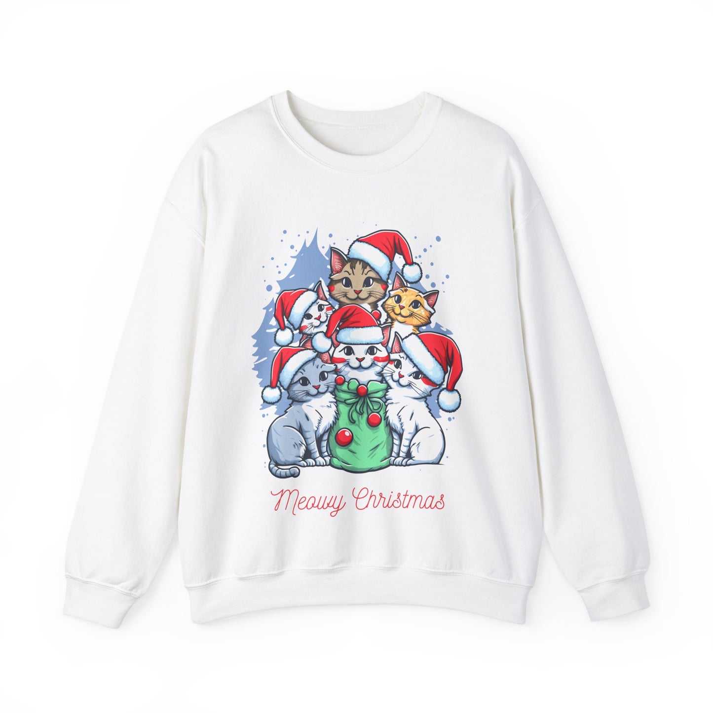 Unisex Heavy Blend Crewneck Sweatshirt Meowy Christmas 🎅🐾✨