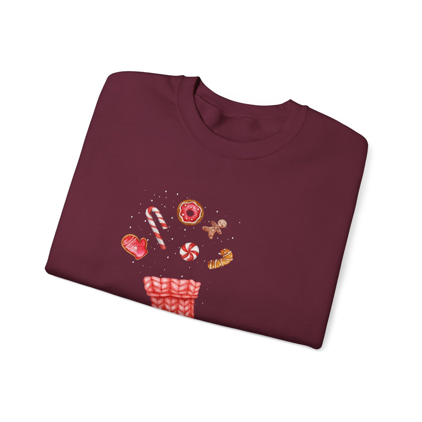 Cozy Christmas Sock 🎄🧦🍩 Unisex Heavy Blend Crewneck Sweatshirt
