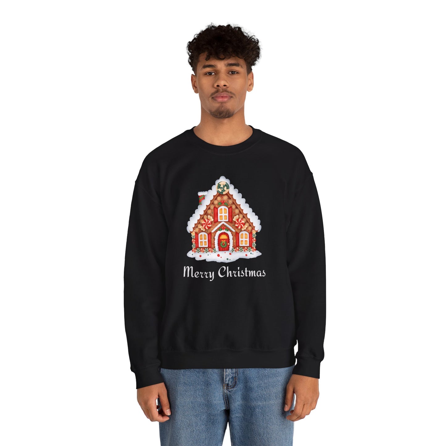Christmas Gingerbread House 🎄🍬✨ Unisex Heavy Blend Crewneck Sweatshirt