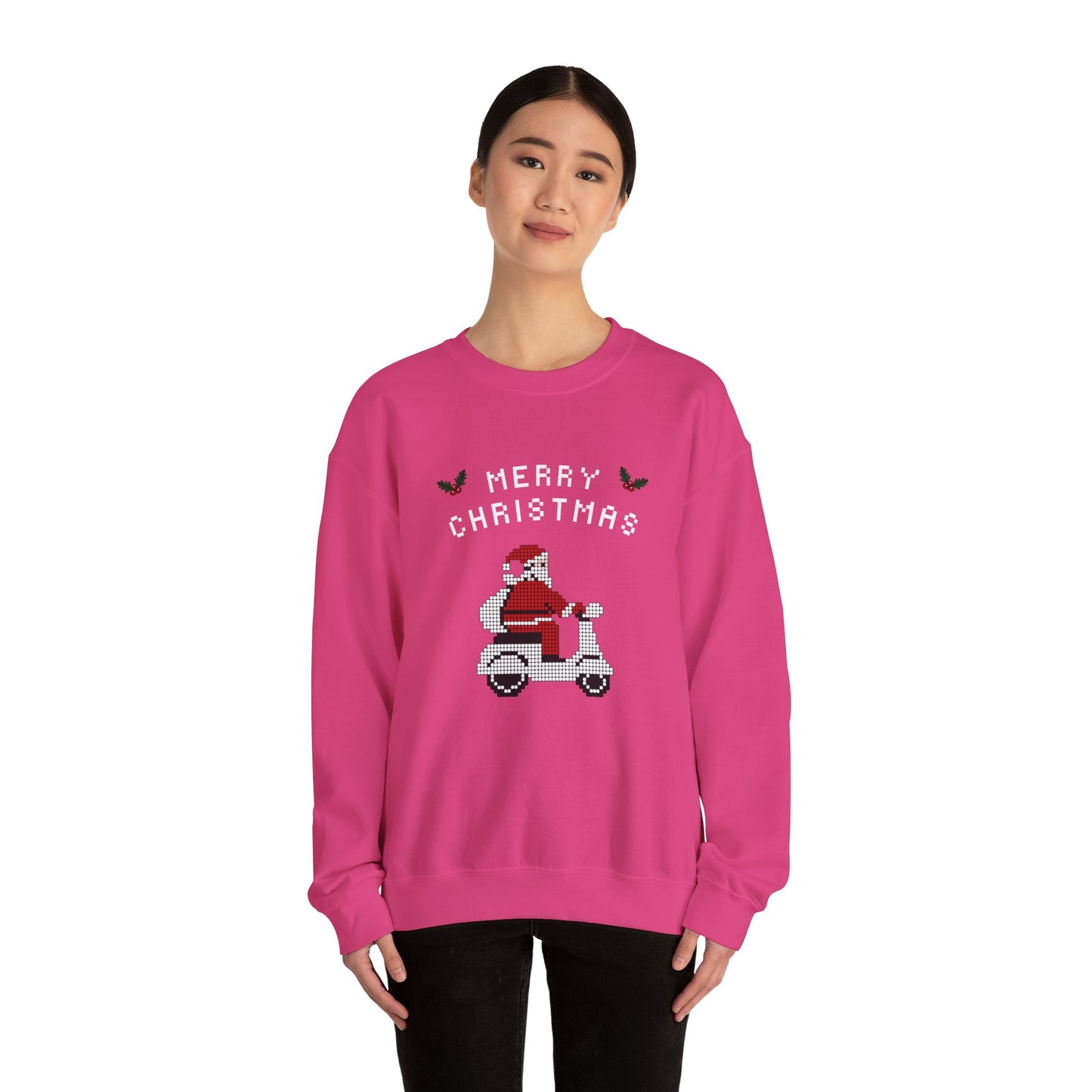 Unisex Heavy Blend Crewneck Sweatshirt Santa on a Vespa 🎅🛵✨