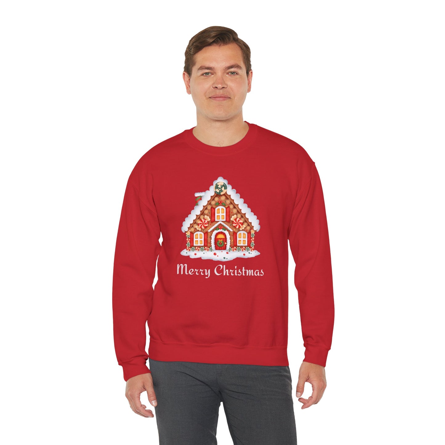 Christmas Gingerbread House 🎄🍬✨ Unisex Heavy Blend Crewneck Sweatshirt