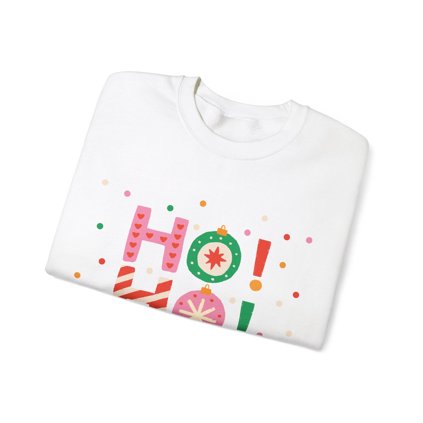 Unisex Heavy Blend Crewneck Sweatshirt Colorful Ho Ho Ho version 2 🎅✨