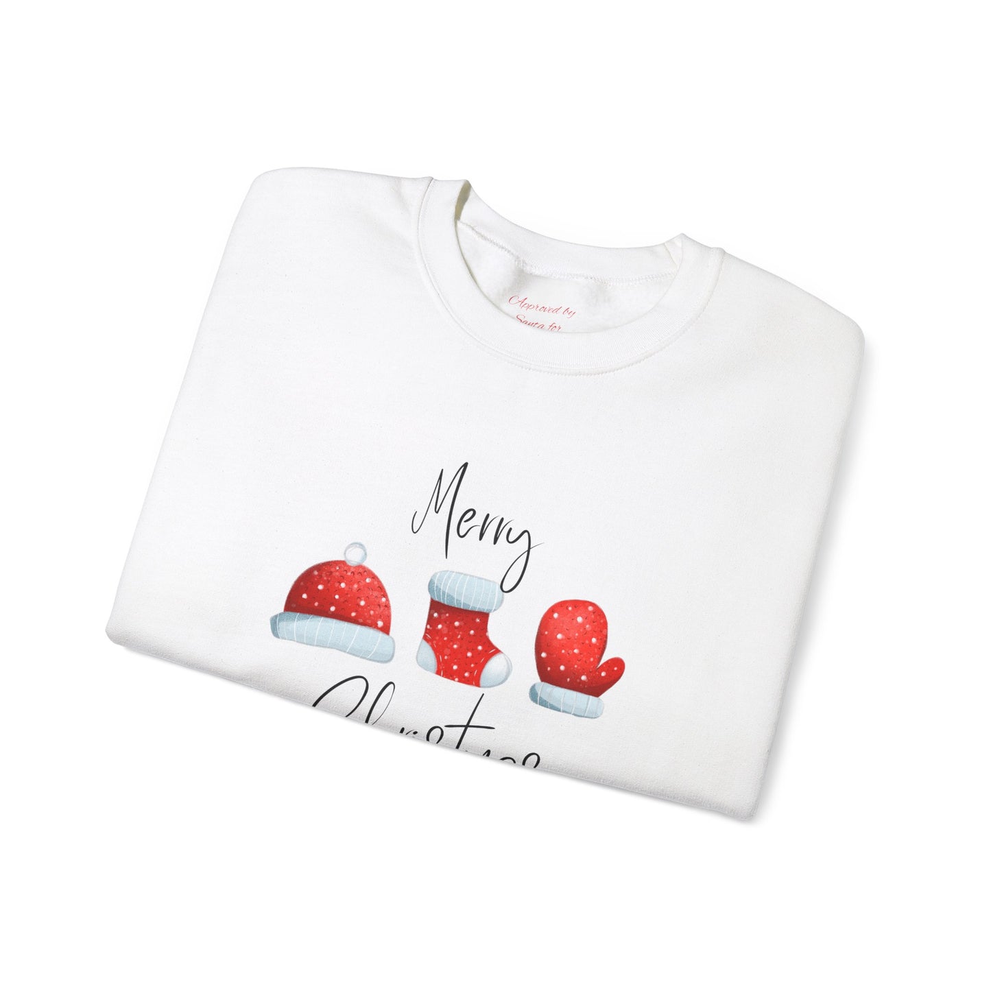 Unisex Heavy Blend Crewneck Sweatshirt Merry Christmas with Winter Elements 🎄☃️❄️