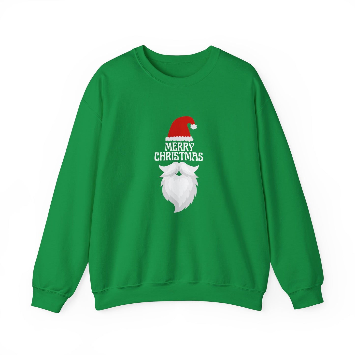 Unisex Heavy Blend Crewneck Sweatshirt Merry Christmas Santa Hat & Beard 🎄🎅✨