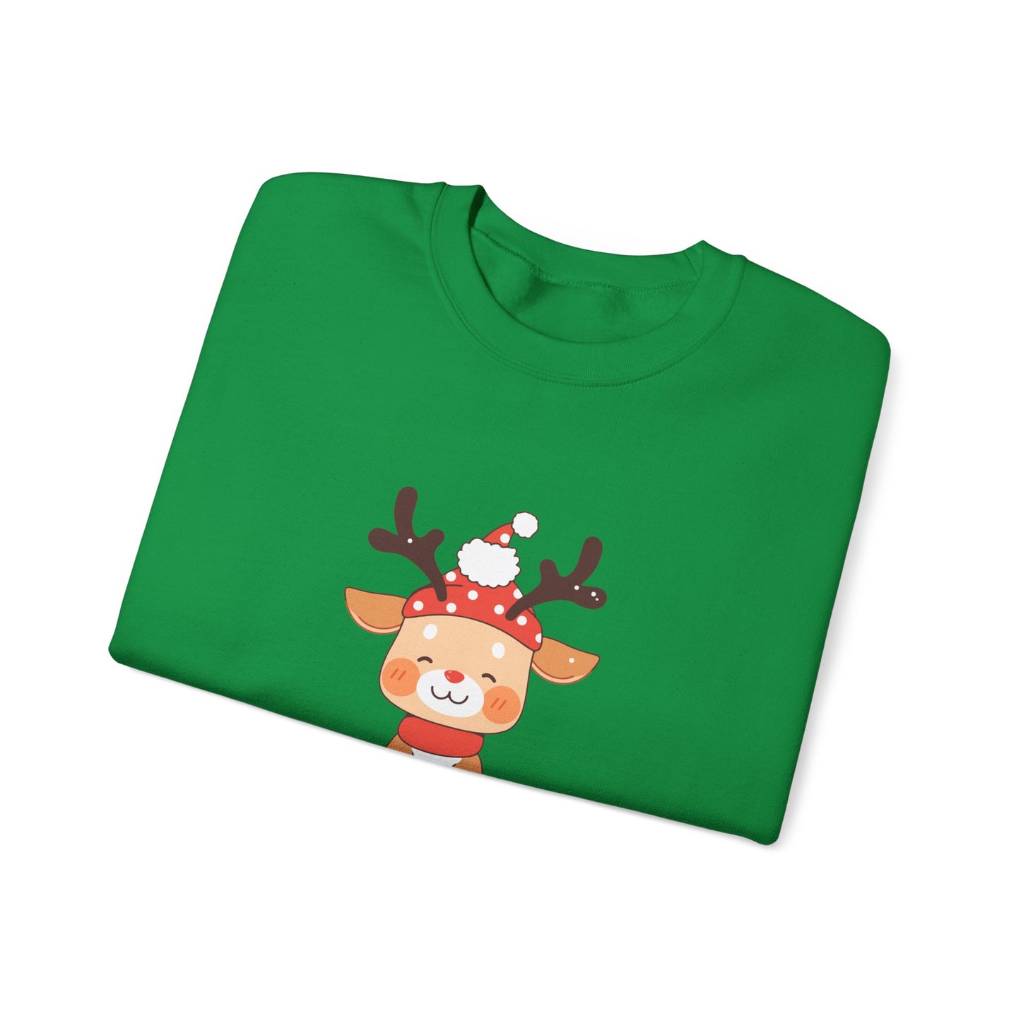 Unisex Heavy Blend Crewneck Sweatshirt Sitting Deer with Christmas 🎄🦌✨