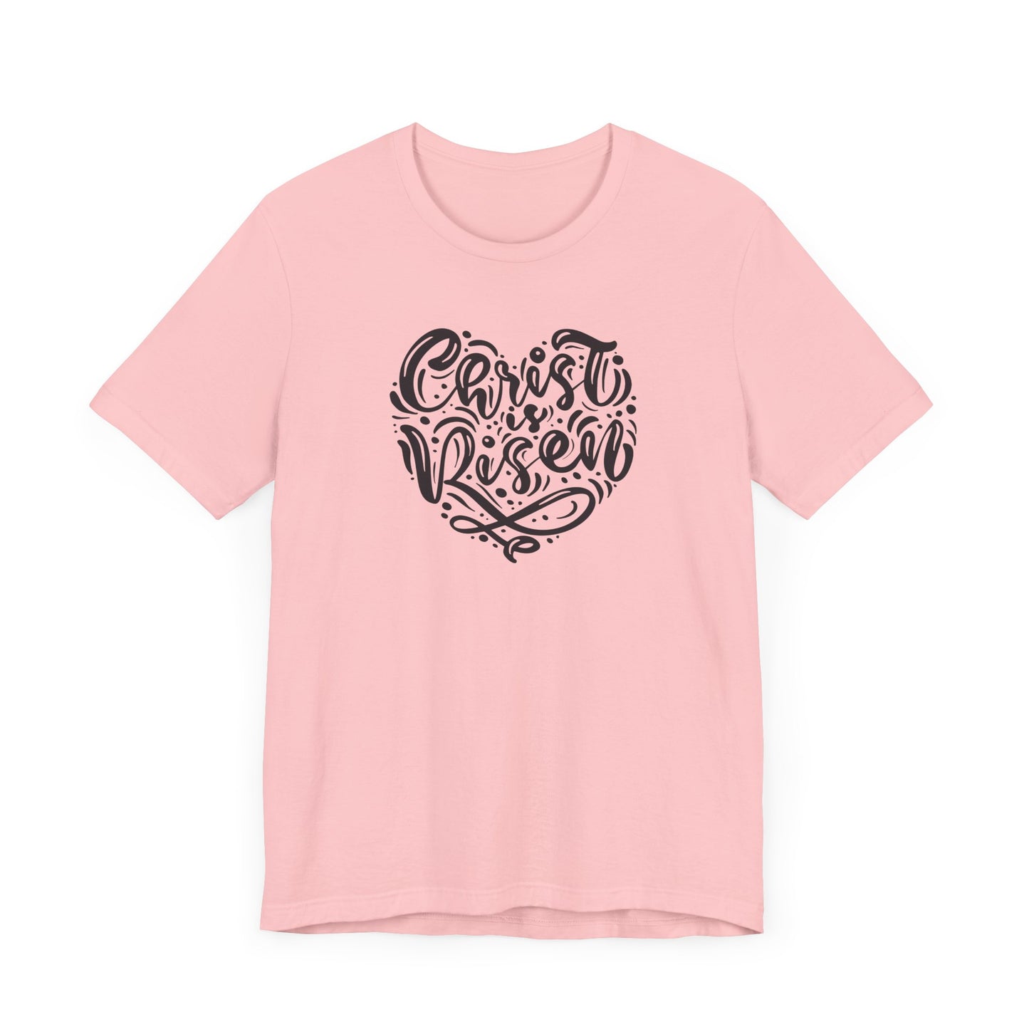 Christ is Risen Heart Shaped Black Print Unisex Jersey Short Sleeve Tee