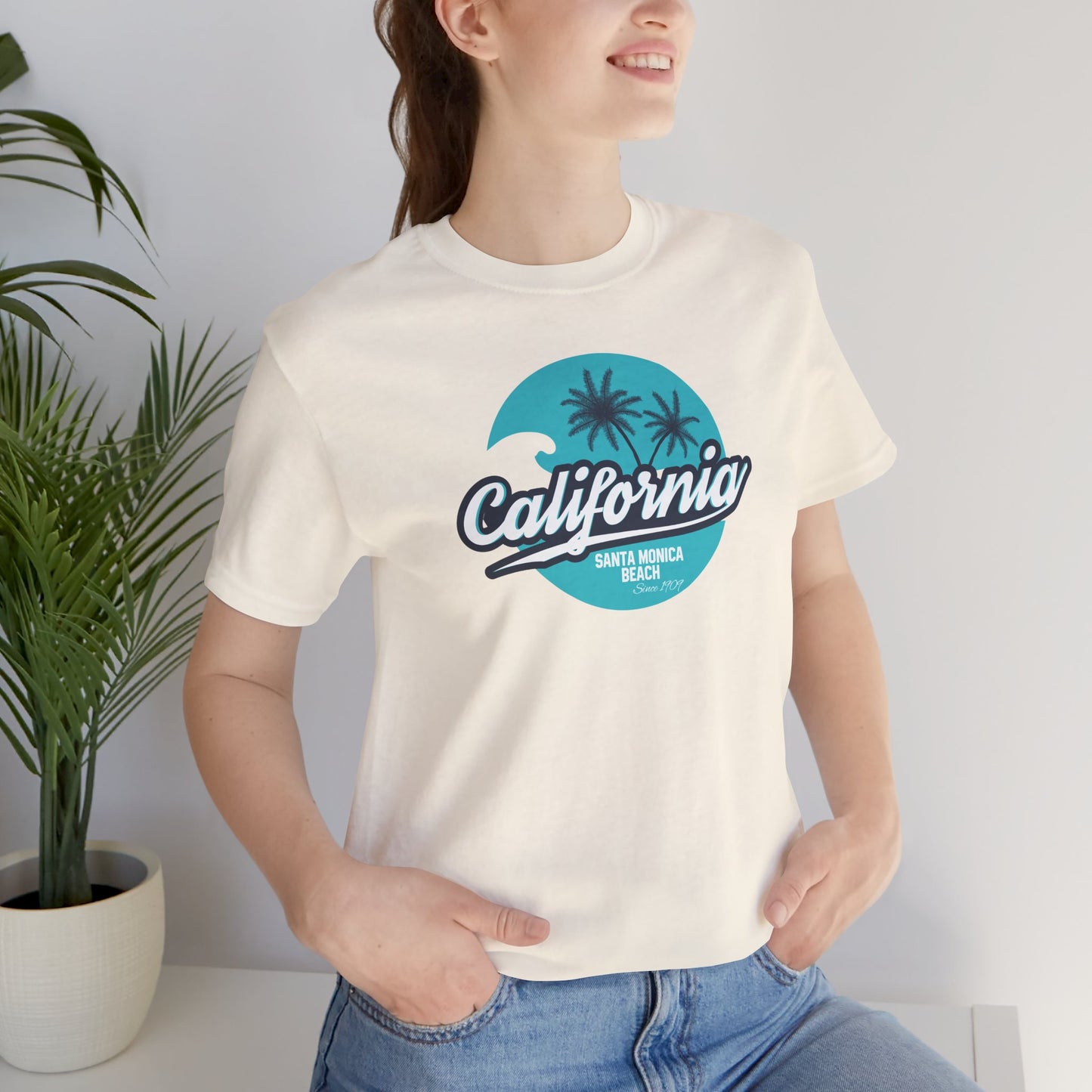 California Santa Monica Beach Unisex Jersey Short Sleeve Tee