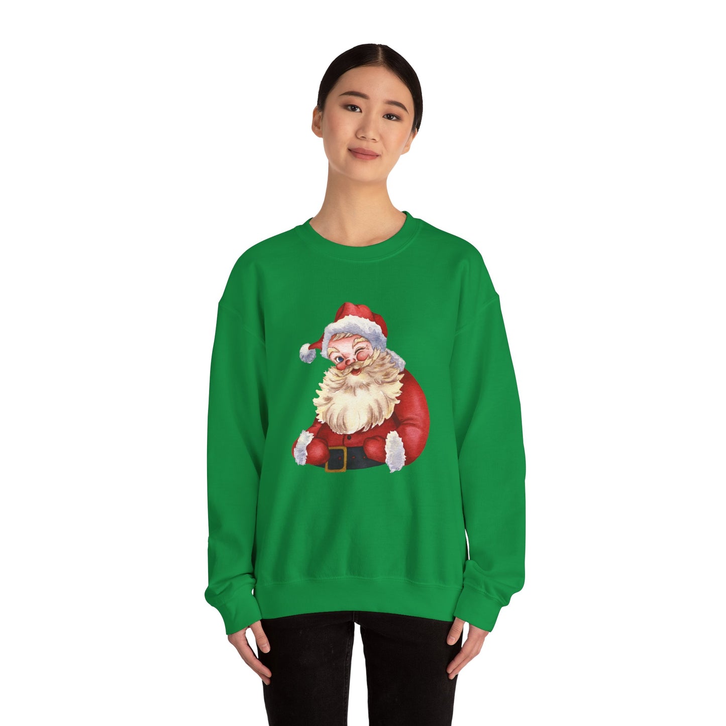 Unisex Heavy Blend Crewneck Sweatshirt Winking Santa 🎅✨❤️