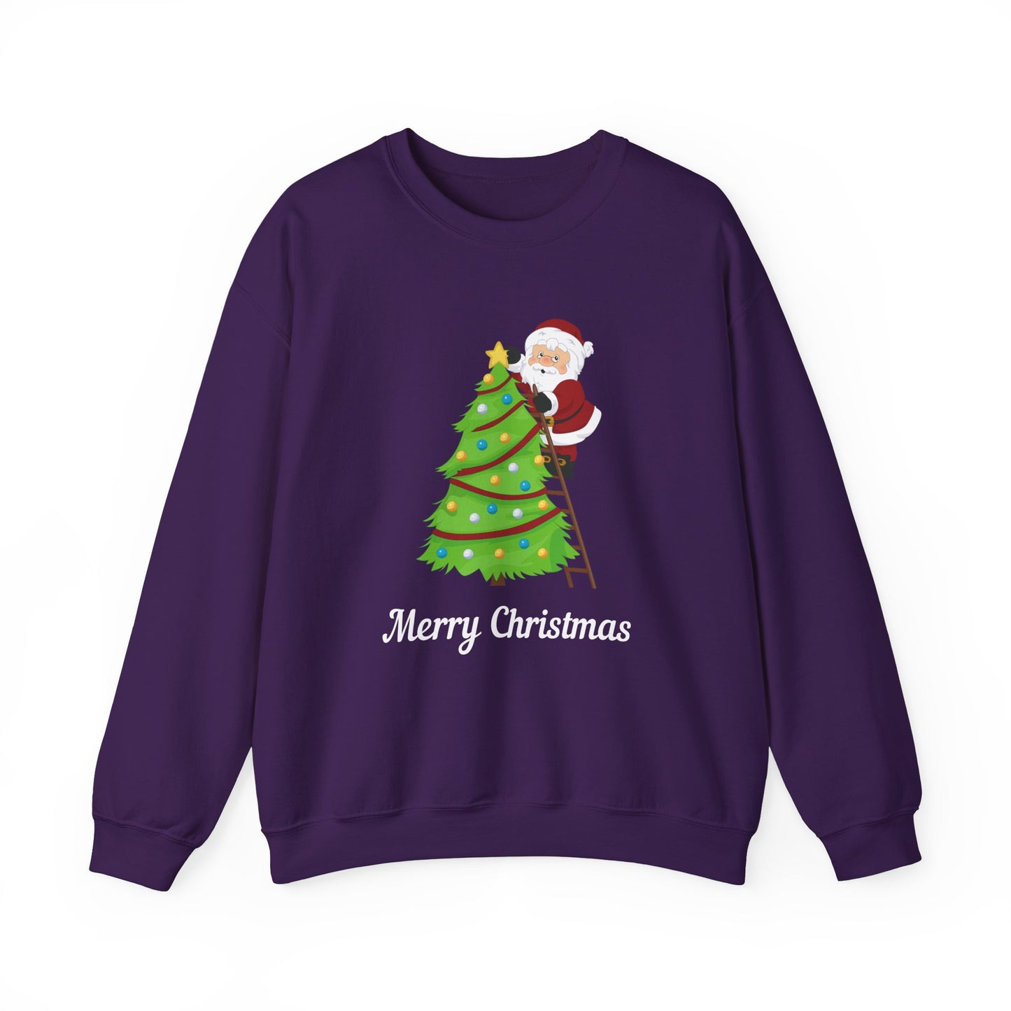 Unisex Heavy Blend Crewneck Sweatshirt Santa Climbing Ladder Merry Christmas 🎅🎄✨