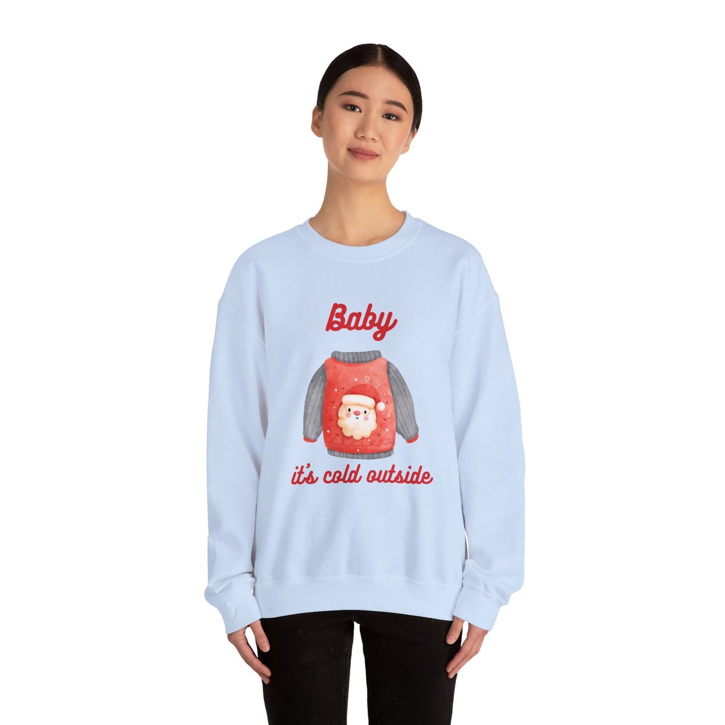 Unisex Heavy Blend Crewneck Sweatshirt Baby It's Cold Outside Santa 🎅🎄❄️❤️