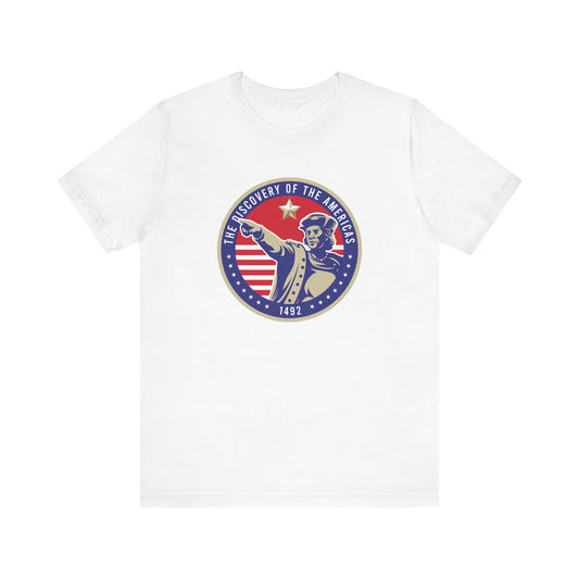 Unisex Jersey Short Sleeve Patriotic Columbus Day T-Shirt - Celebrate with American Pride