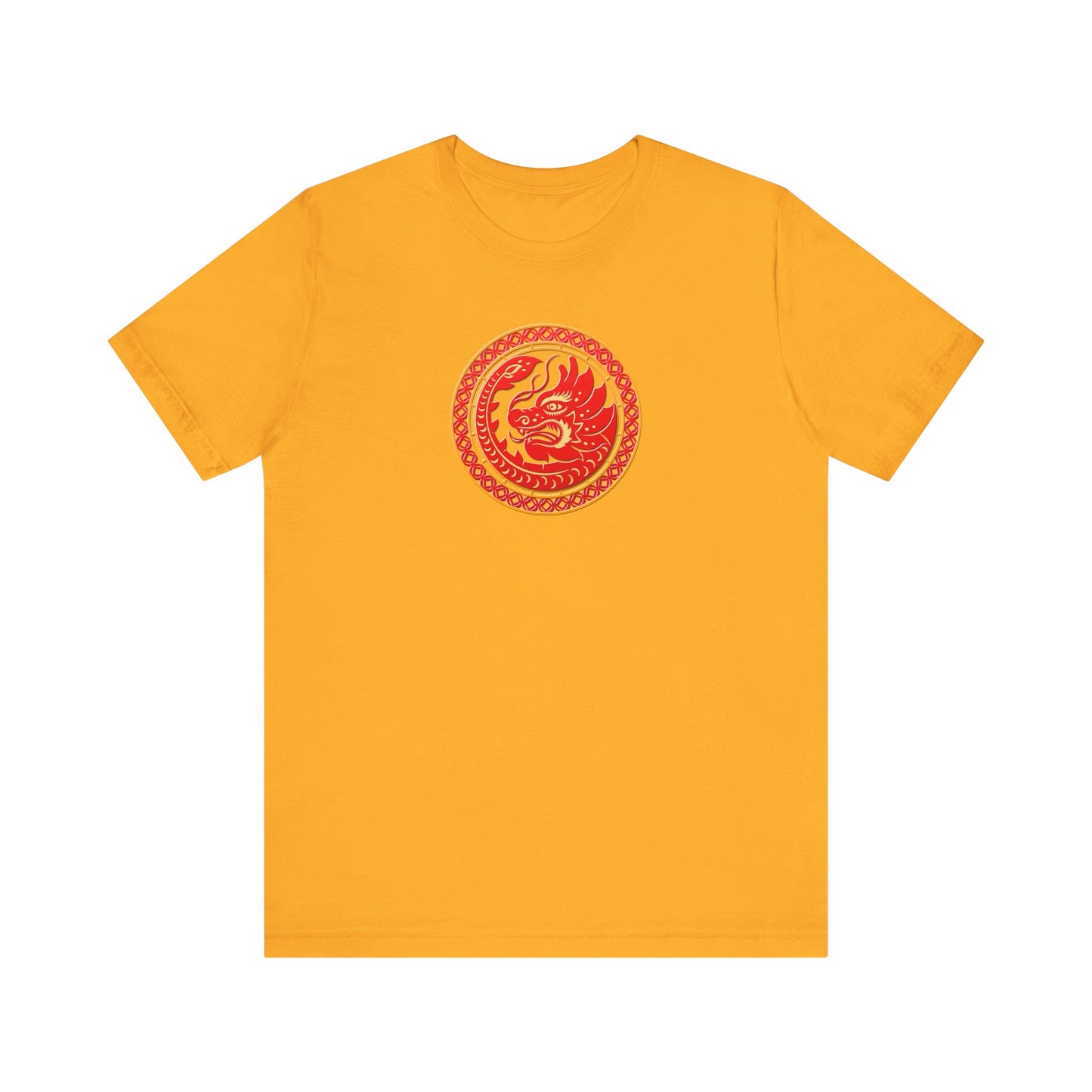 Unisex Jersey Short Sleeve Tee Dragon Magic Chinese New Year Red & Yellow