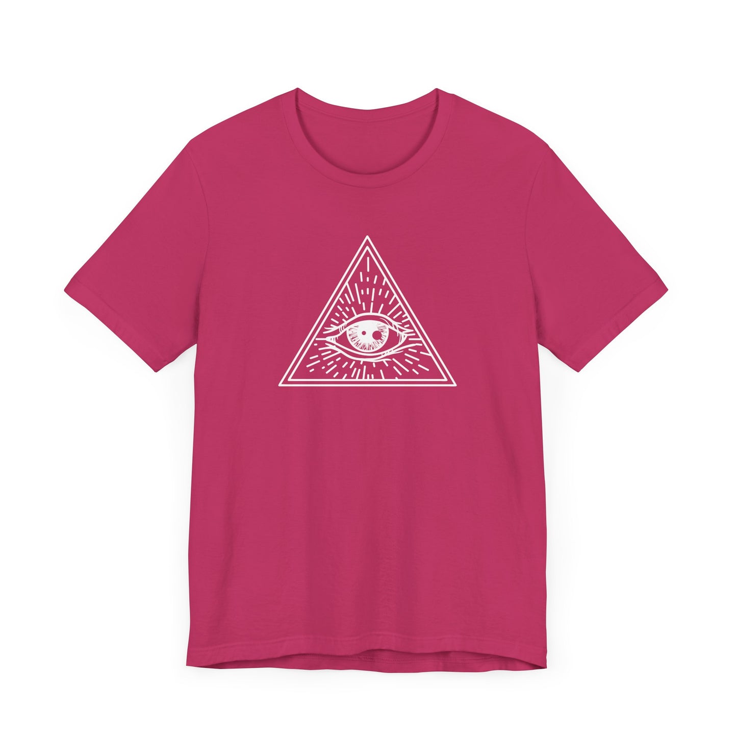 Unisex Jersey Short Sleeve Tee "Eye of Providence" All Seeing Eye White Print