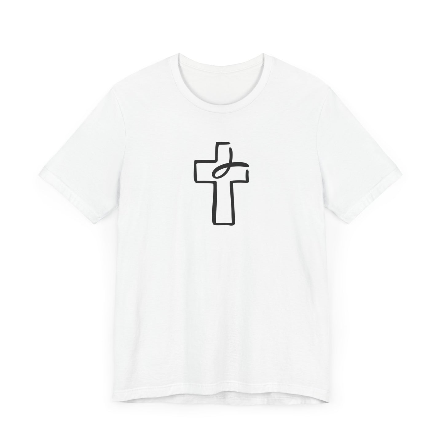 Crucifix Ichthys "Jesus Fish" Black Print Unisex Jersey Short Sleeve Tee