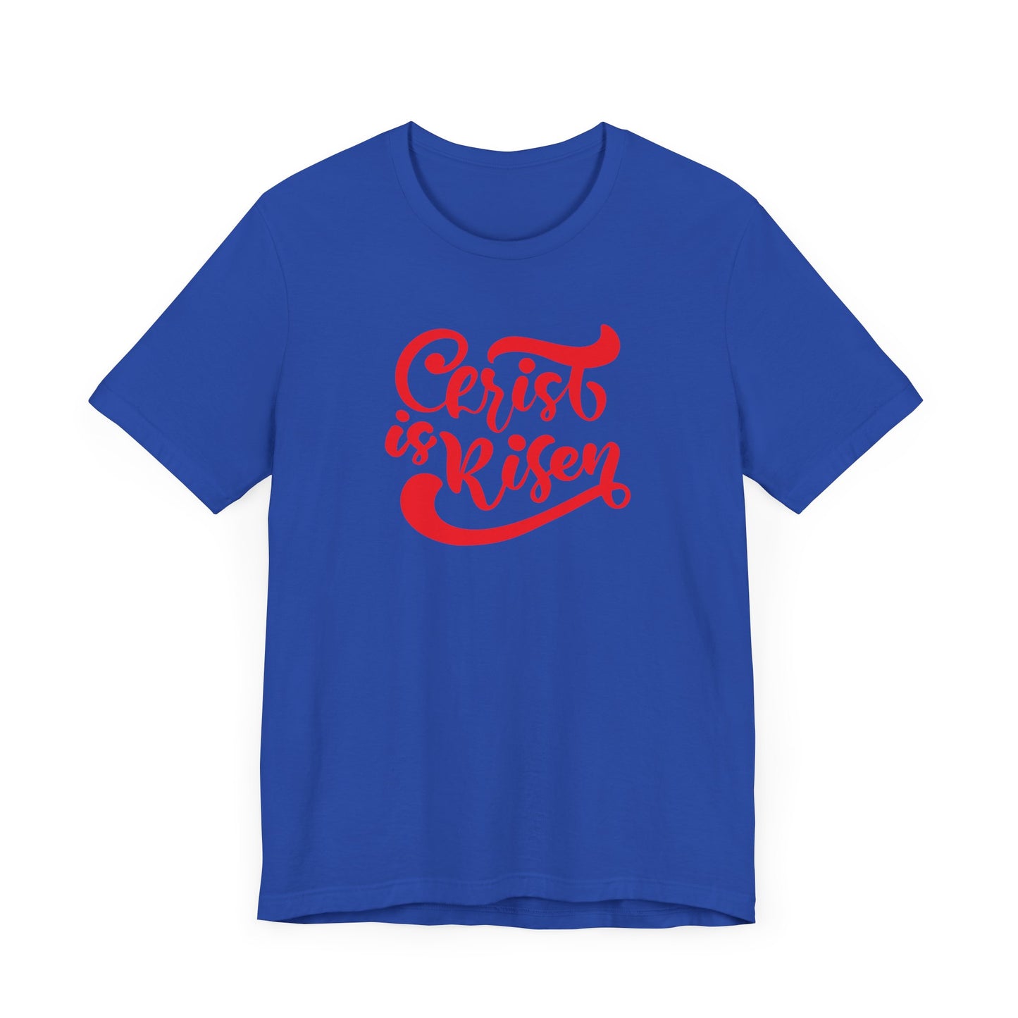 Christ is Risen Red Print Unisex Jersey Short Sleeve Tee