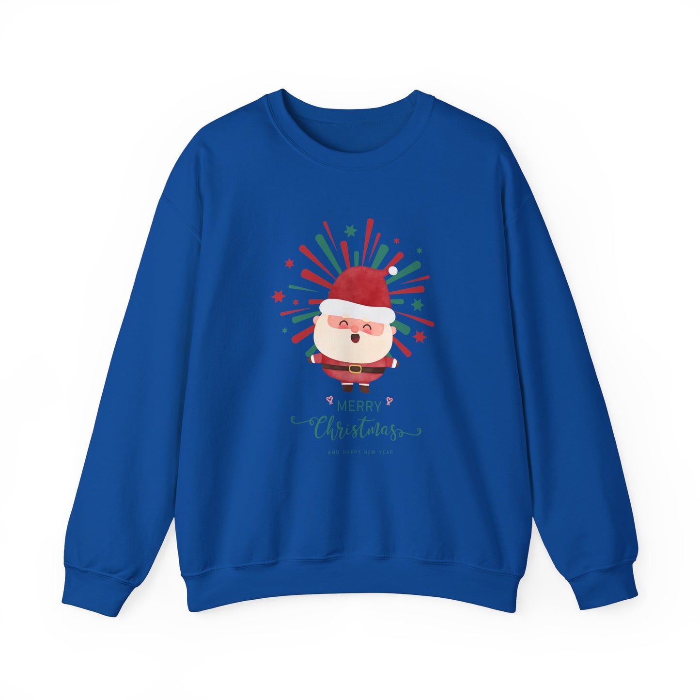 Unisex Heavy Blend Crewneck Sweatshirt Merry Christmas & Happy New Year with Santa 🎅🎉✨