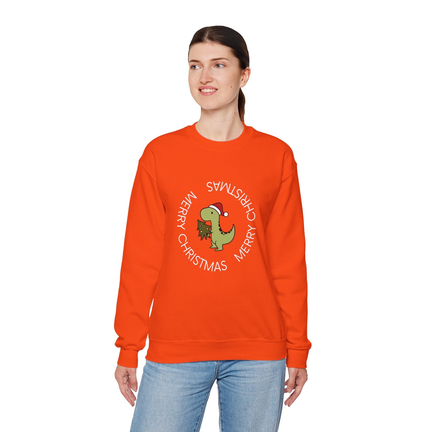 Dino-Merry Christmas 🎄🦖🎅 Unisex Heavy Blend Crewneck Sweatshirt