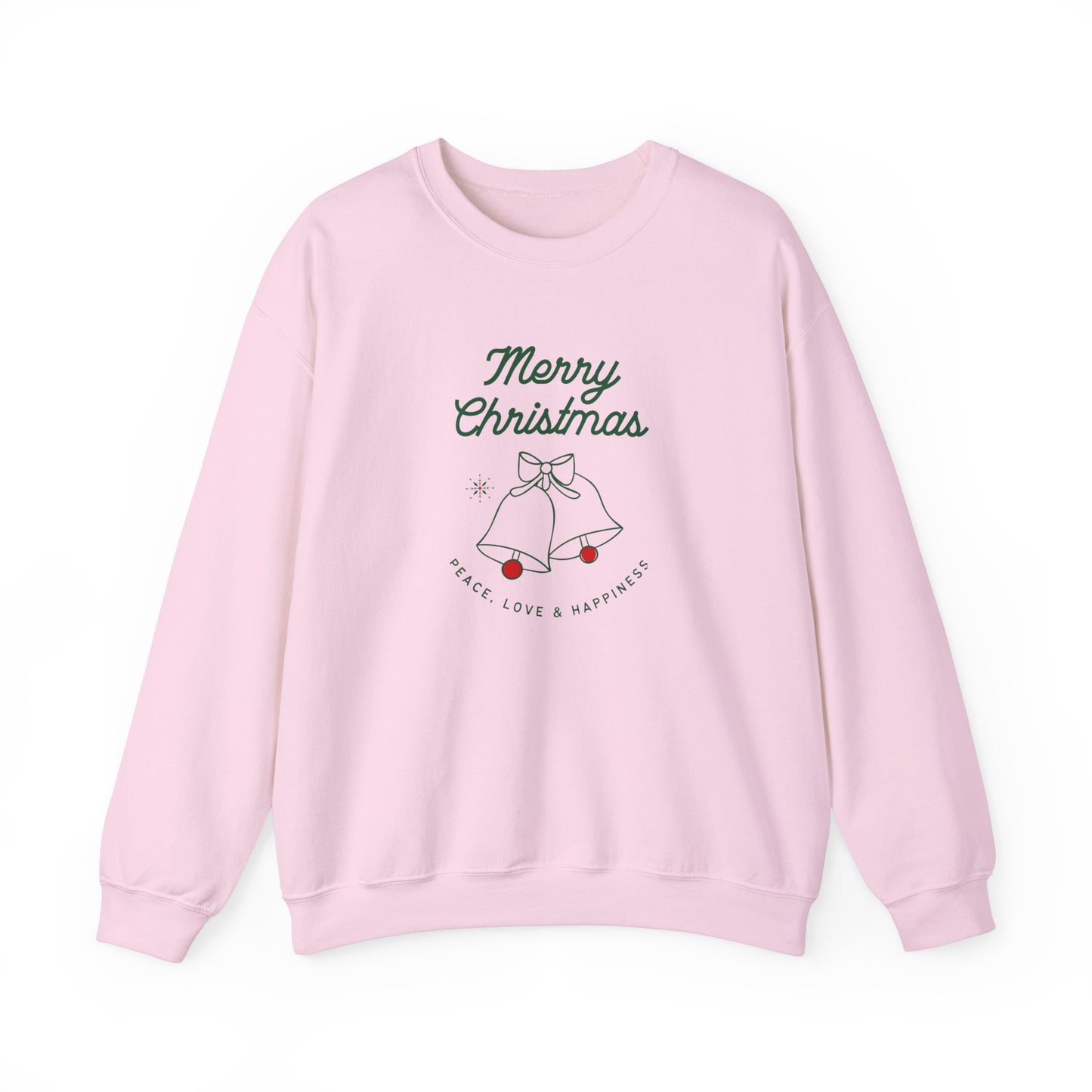 Unisex Heavy Blend Crewneck Sweatshirt Merry Christmas Peace Love & Happiness 🎄🔔✨