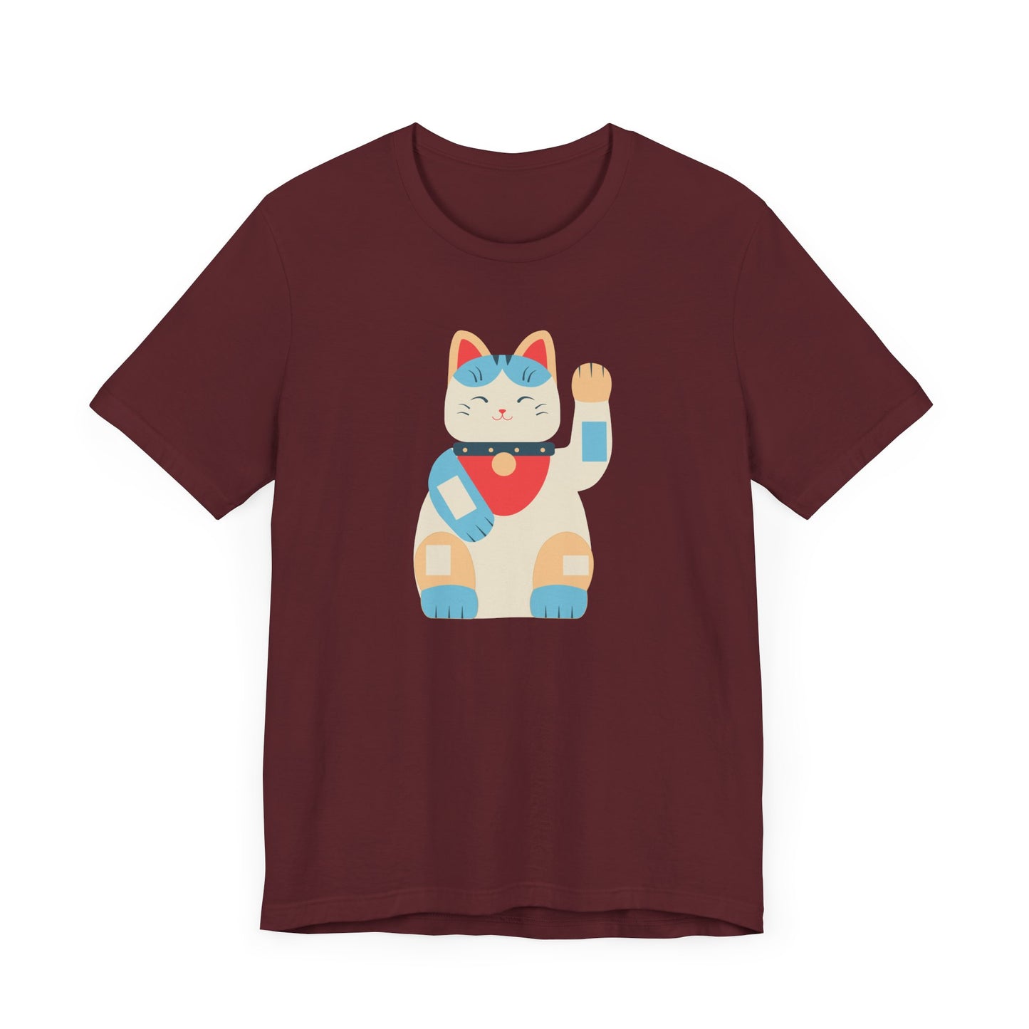 Good Vibes With Maneki-Neko Cat Unisex Jersey Short Sleeve Tee