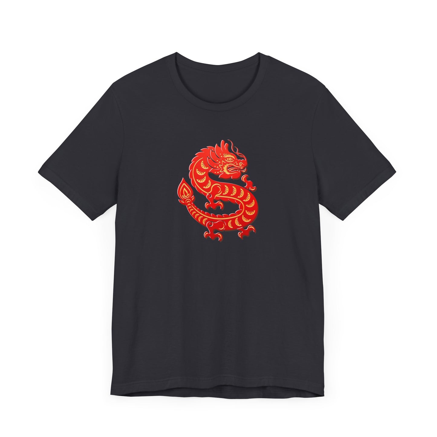 Unisex Jersey Short Sleeve Tee Dragon Magic Chinese New Year Red & Yellow